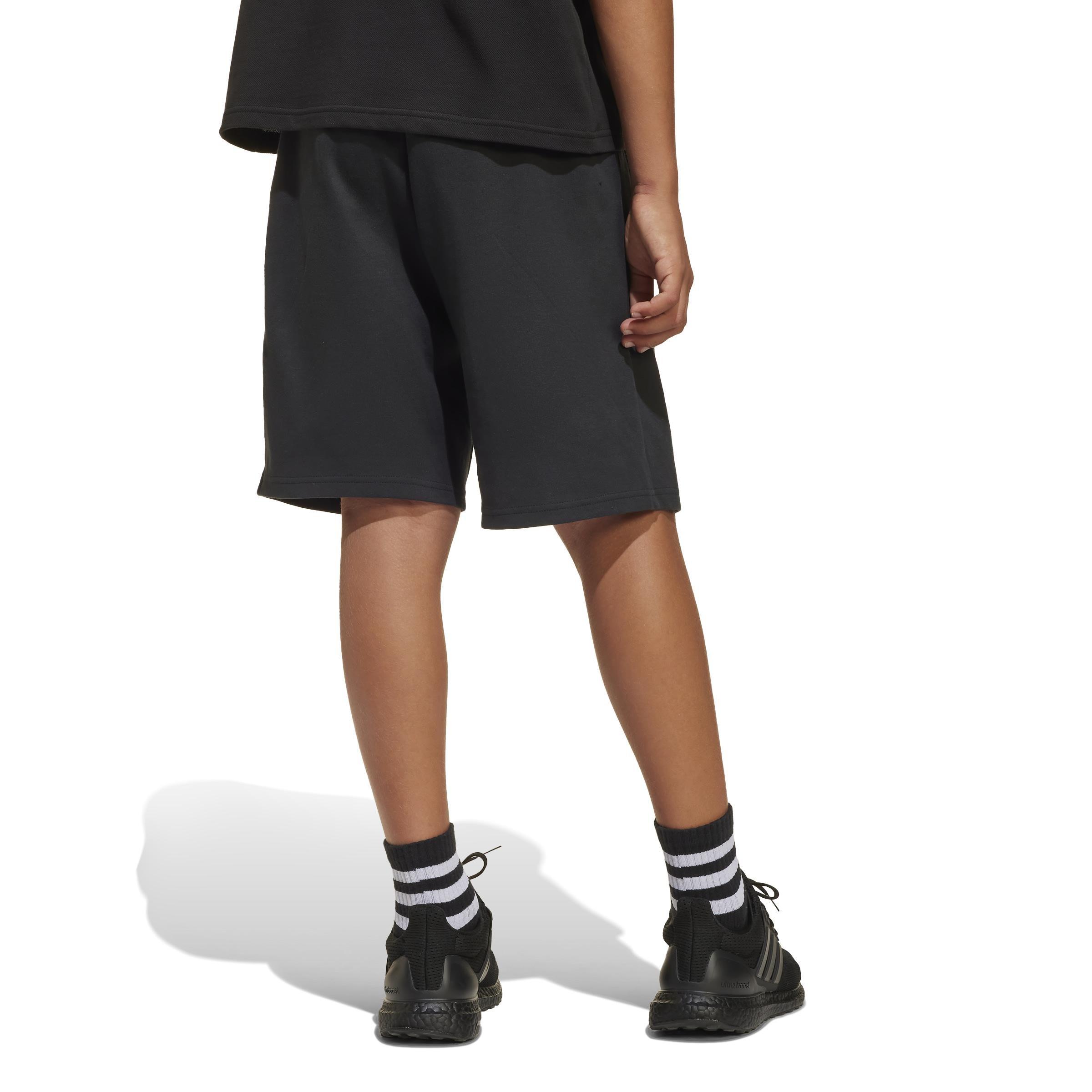 Unisex Kids Future Icons Logo Above-Knee Shorts, Black, , large image number 2