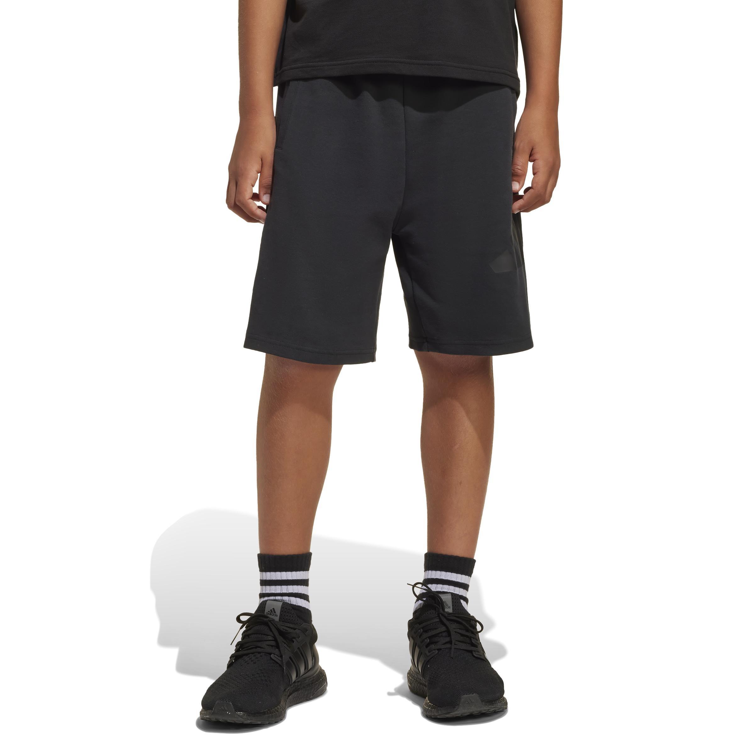 Unisex Kids Future Icons Logo Above-Knee Shorts, Black, , large image number 6