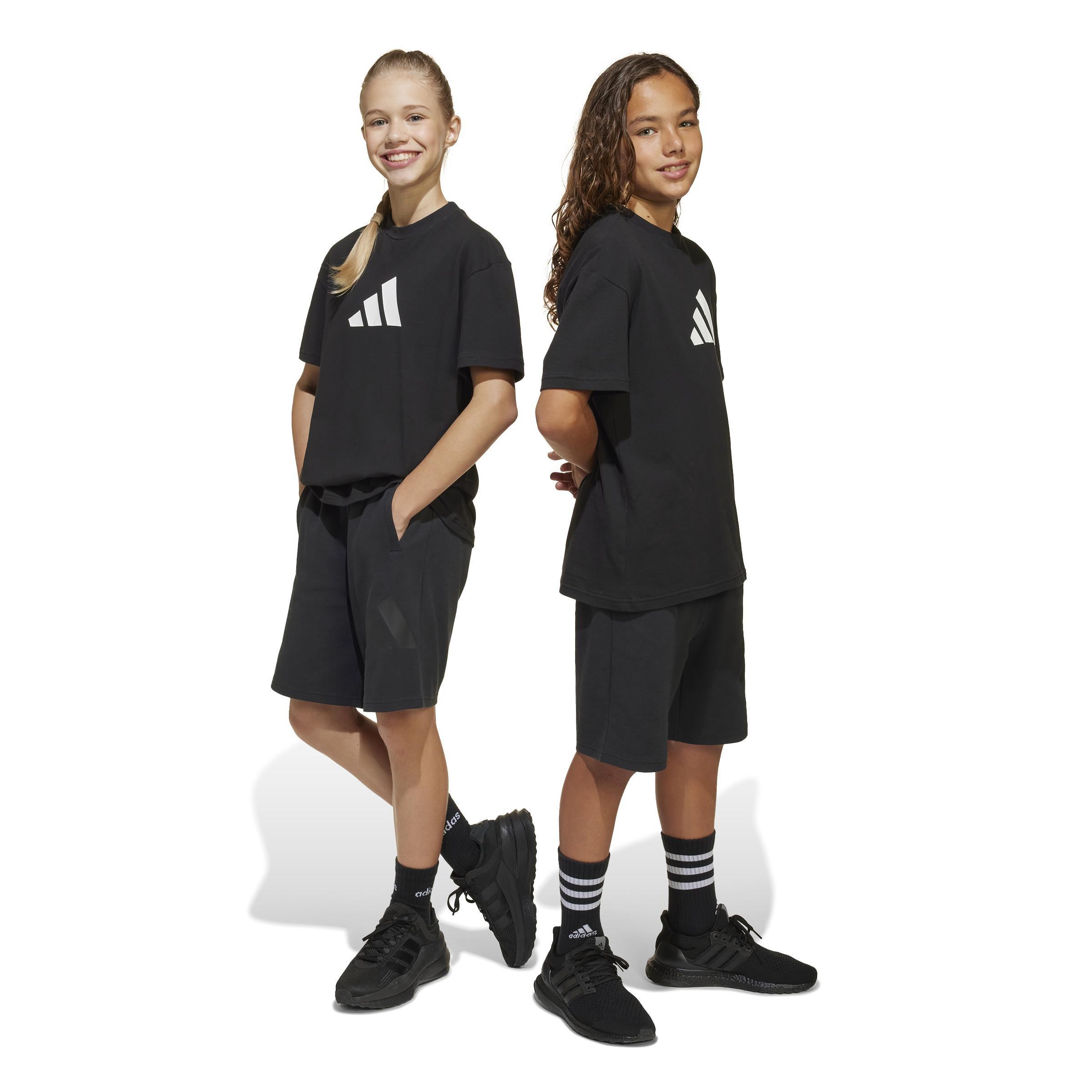 Unisex Future Icons Logo Above-Knee Shorts Kids, Black, A701_ONE, large image number 11