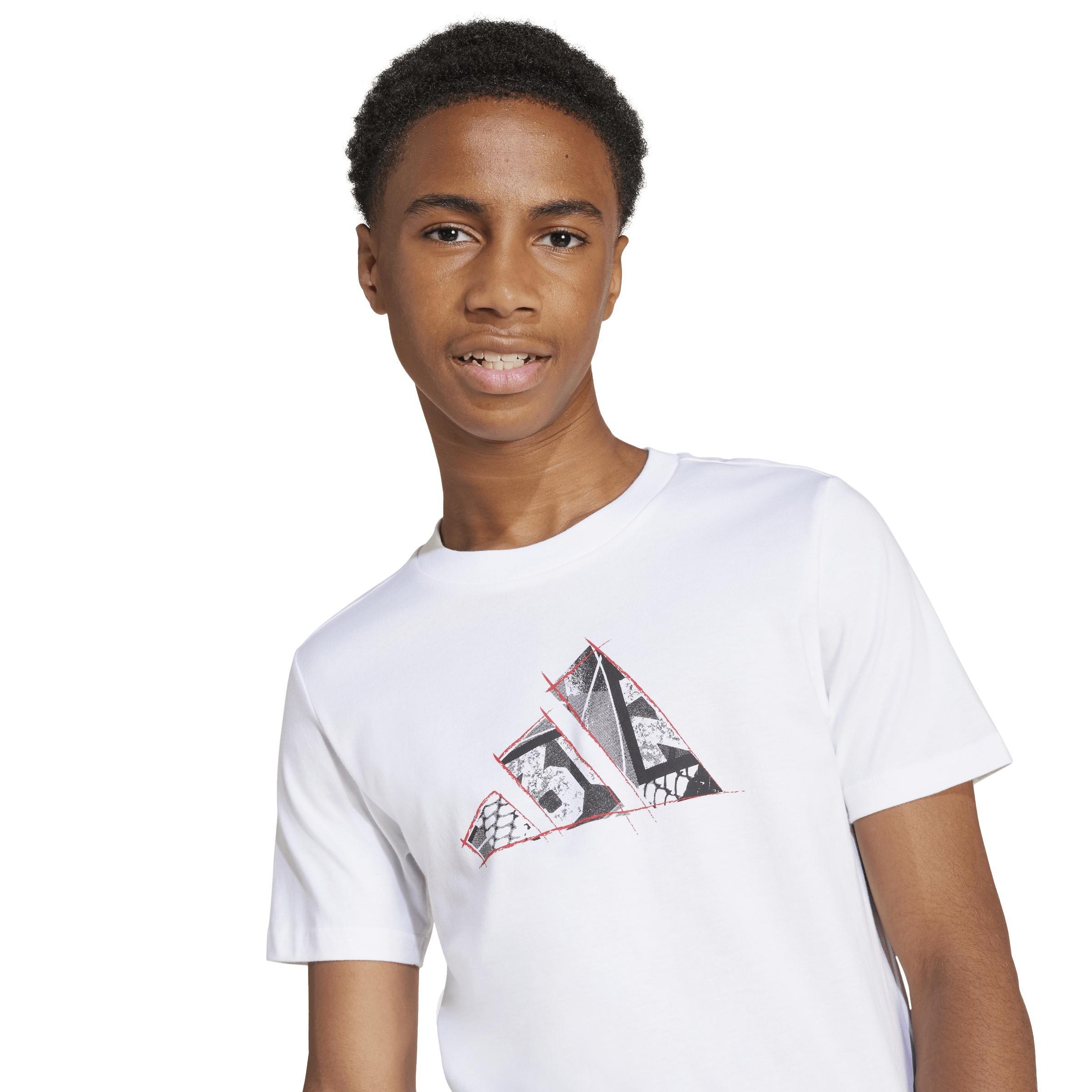 Unisex Kids Codes Photoreal Logo Graphic T-Shirt, White, A701_ONE, large image number 5