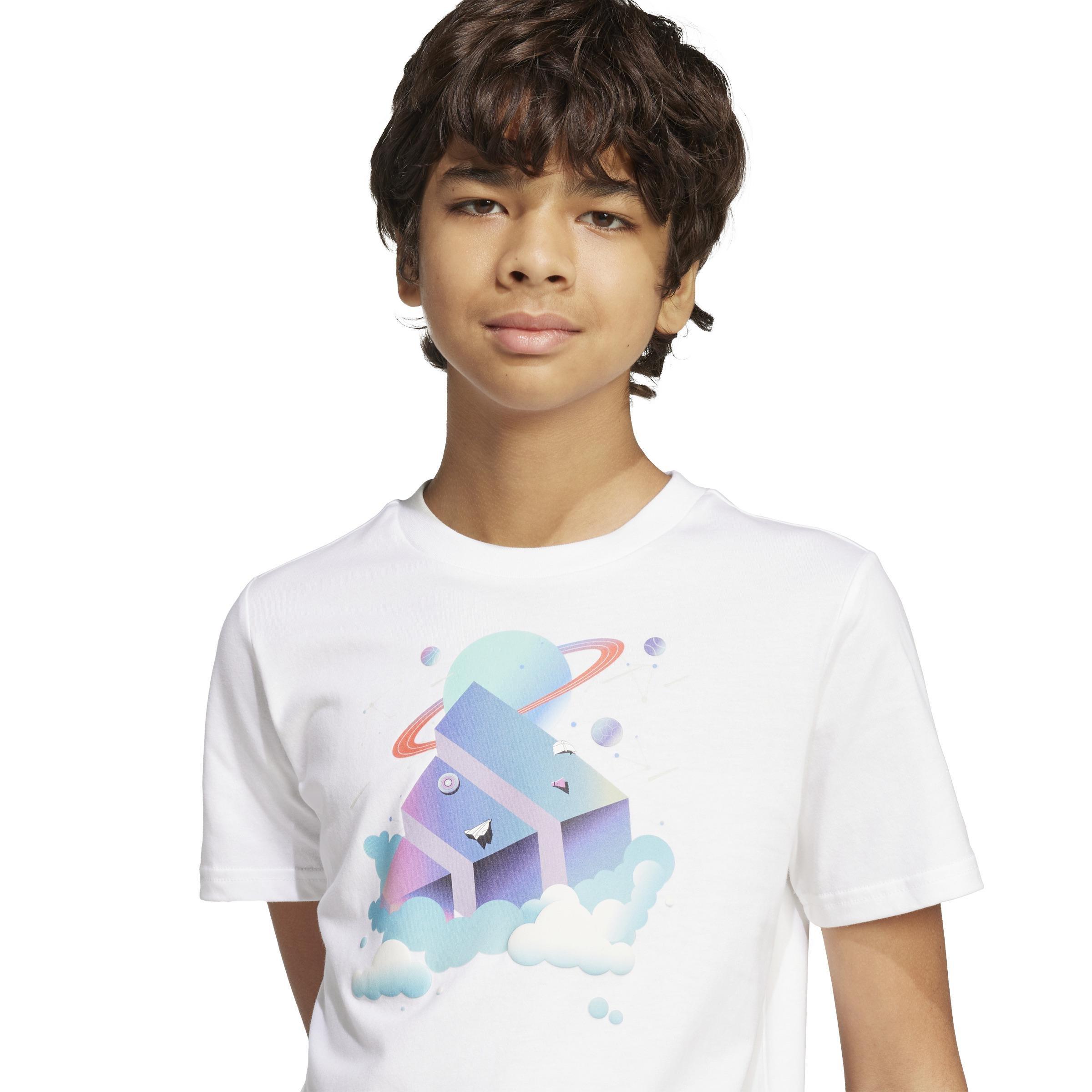 Unisex Kids All Day I Dream About Graphic T-Shirt, White, A701_ONE, large image number 4