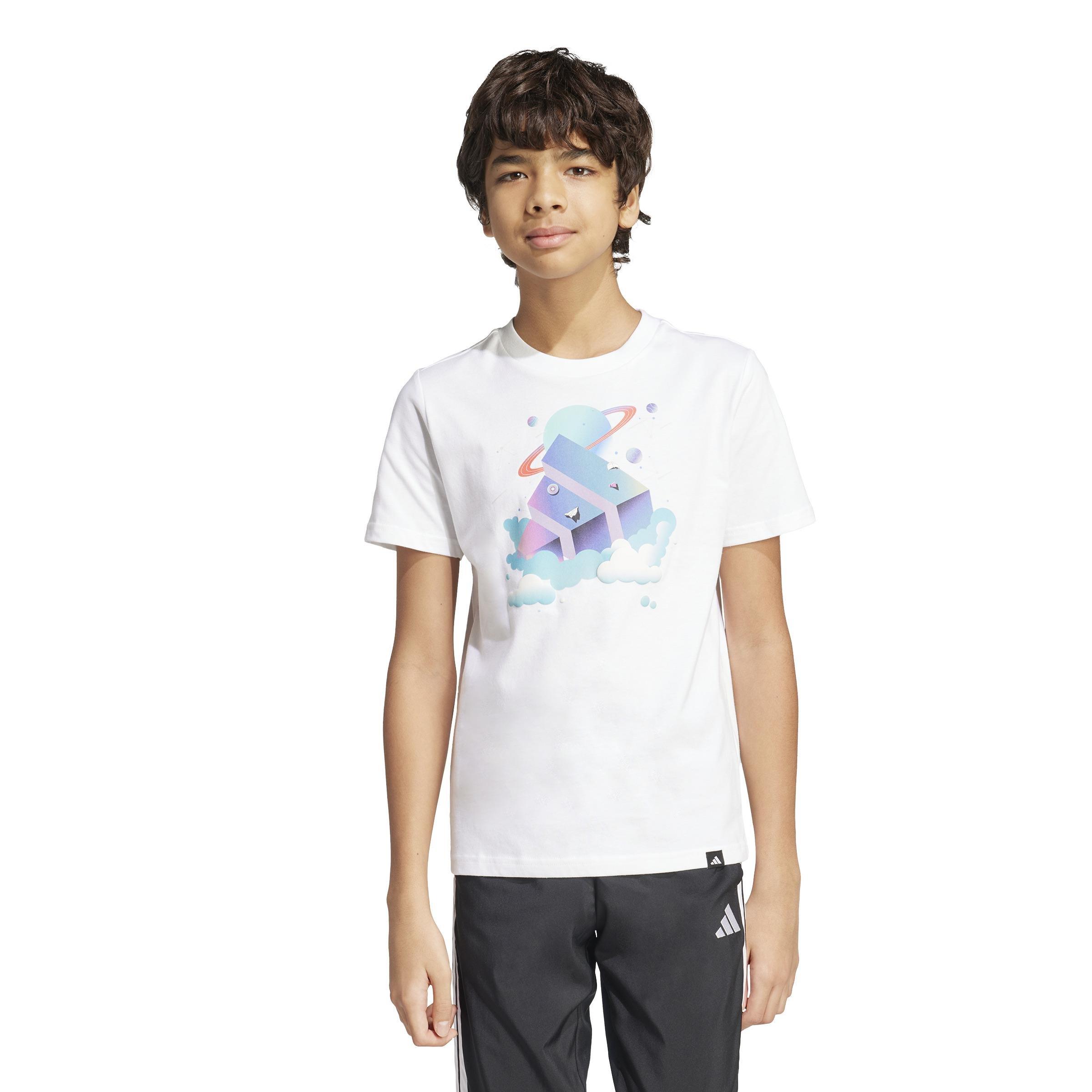 Unisex Kids All Day I Dream About Graphic T-Shirt, White, A701_ONE, large image number 12