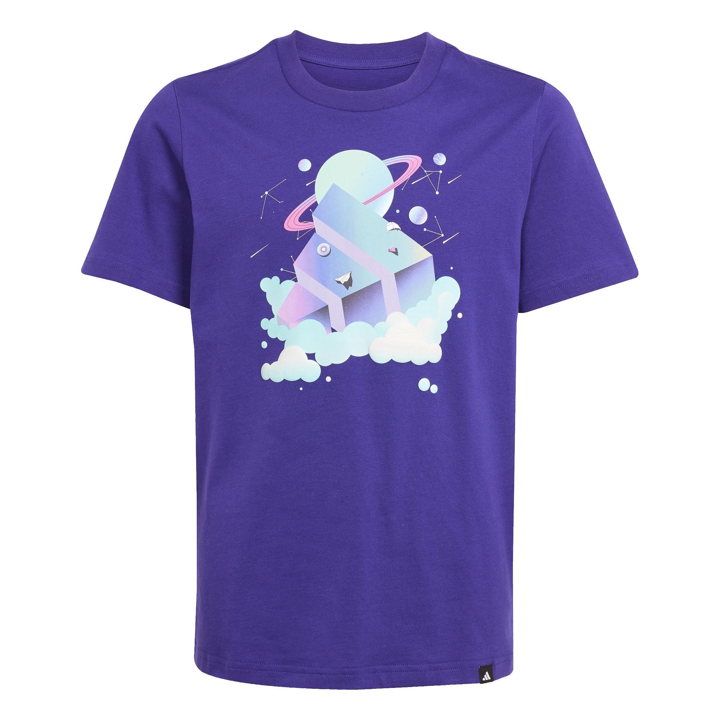 Unisex Kids All Day I Dream About Graphic T-Shirt, Purple, A701_ONE, large image number 0