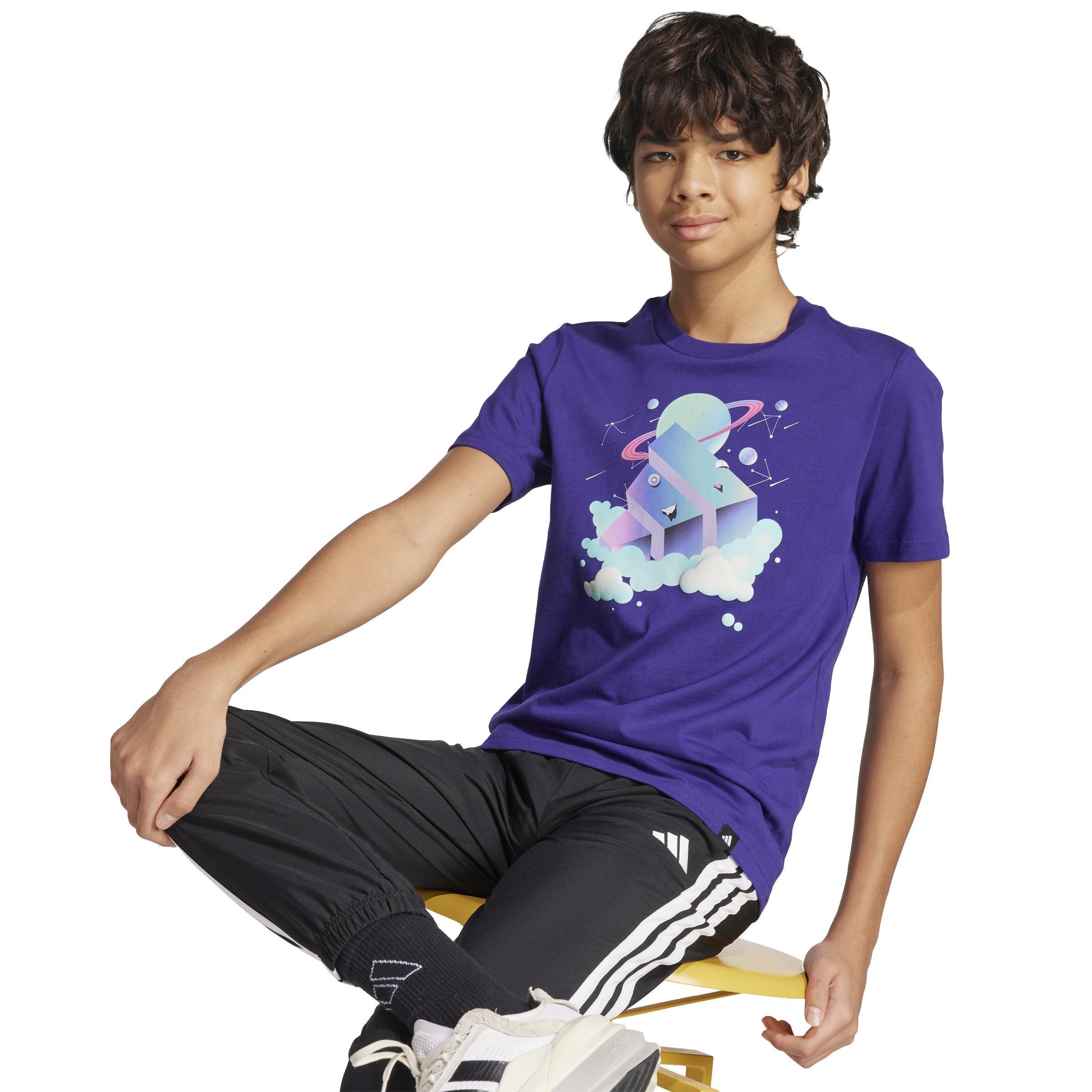 Unisex Kids All Day I Dream About Graphic T-Shirt, Purple, A701_ONE, large image number 4