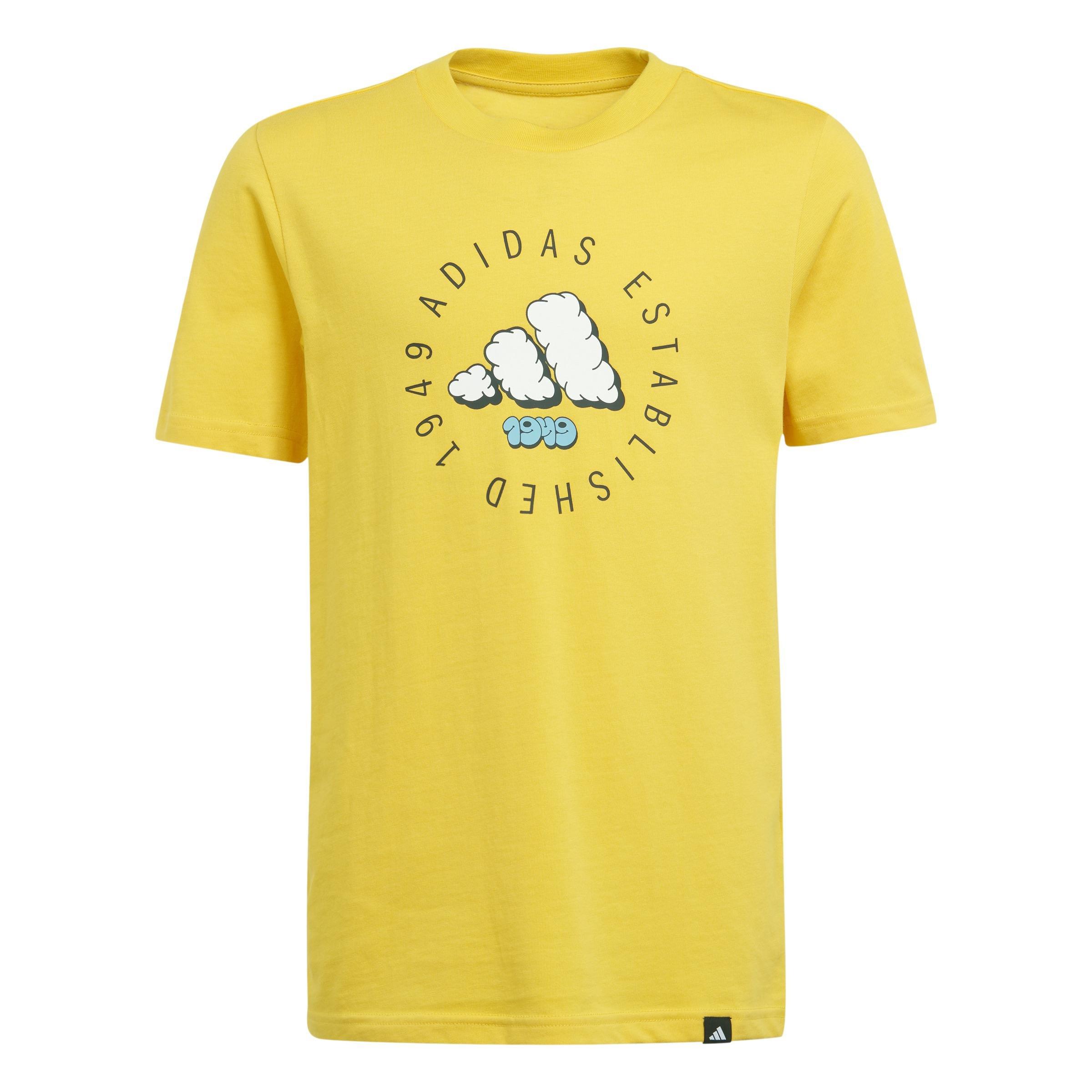 Unisex Kids Fun Graphic T-Shirt, Yellow, , large image number 0