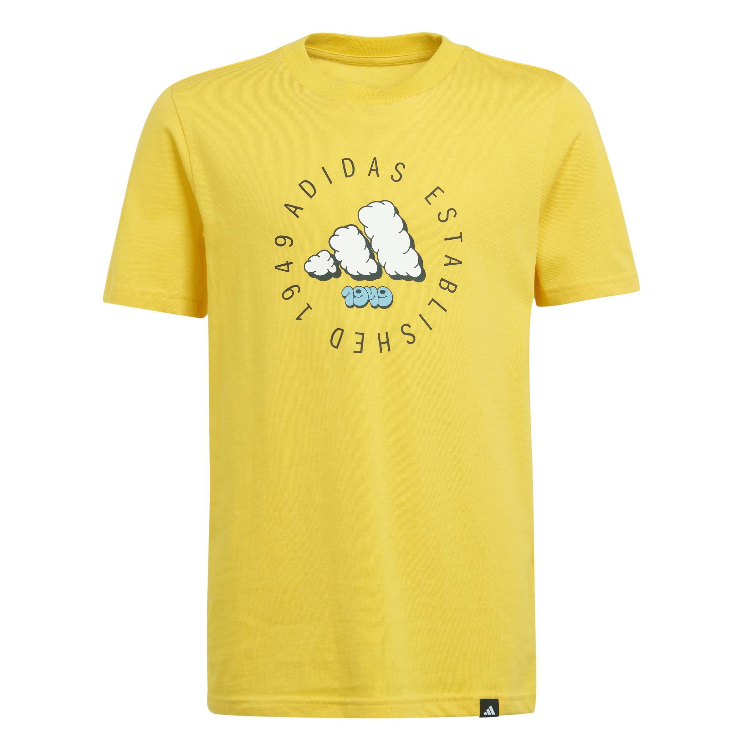 Unisex Kids Fun Graphic T-Shirt, Yellow, , large image number 1