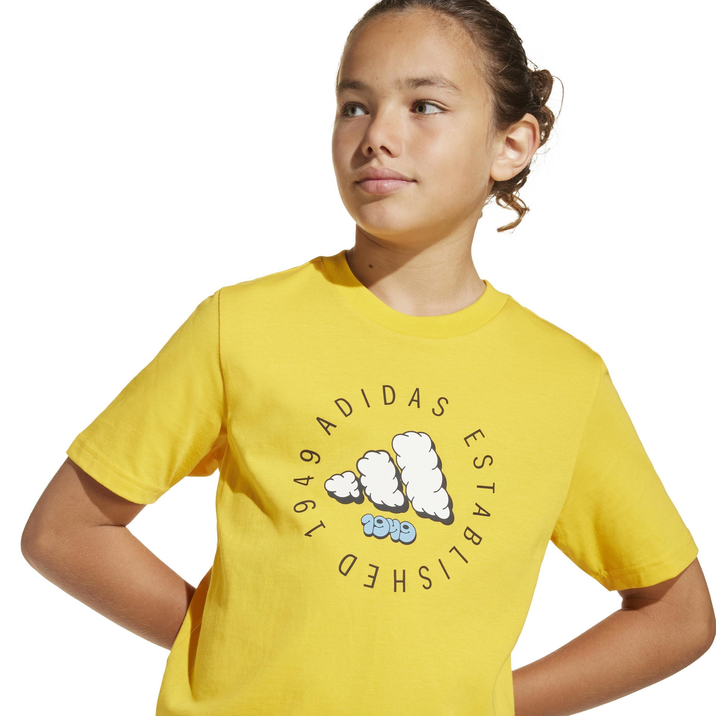 Unisex Kids Fun Graphic T-Shirt, Yellow, , large image number 4