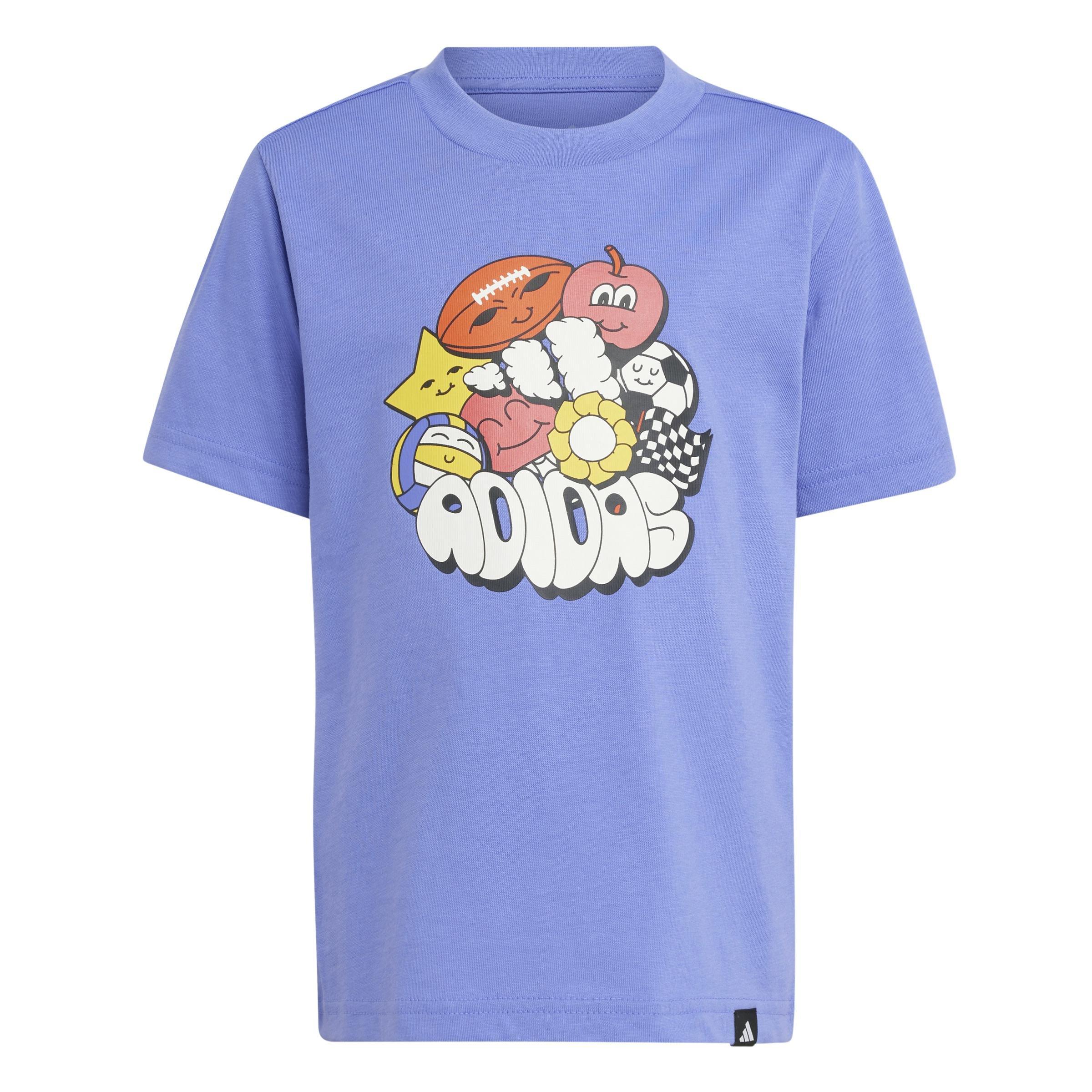 Unisex Kids Fun Graphic T-Shirt, Blue, , large image number 1