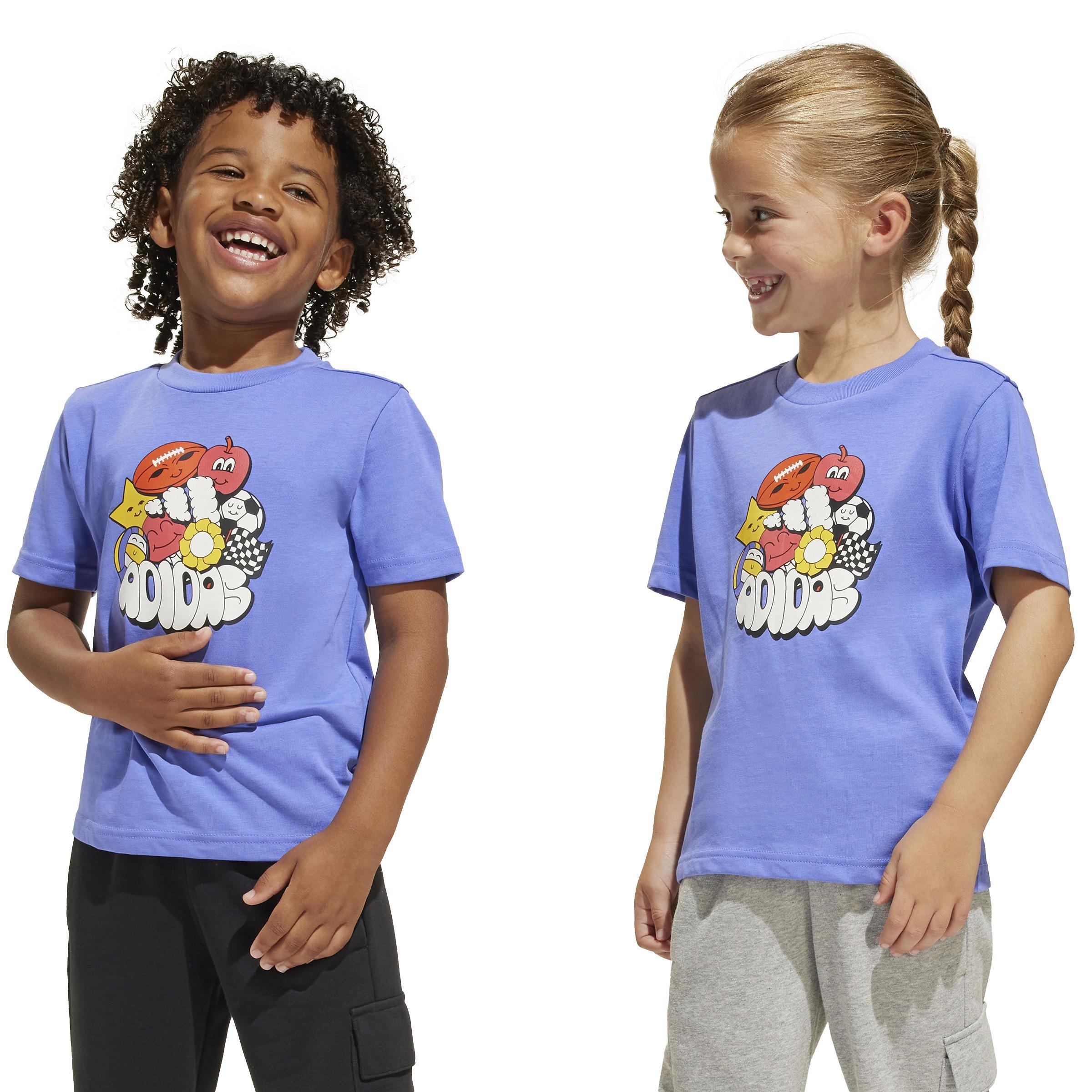 Unisex Fun Graphic T-Shirt Kids, Blue, A701_ONE, large image number 10