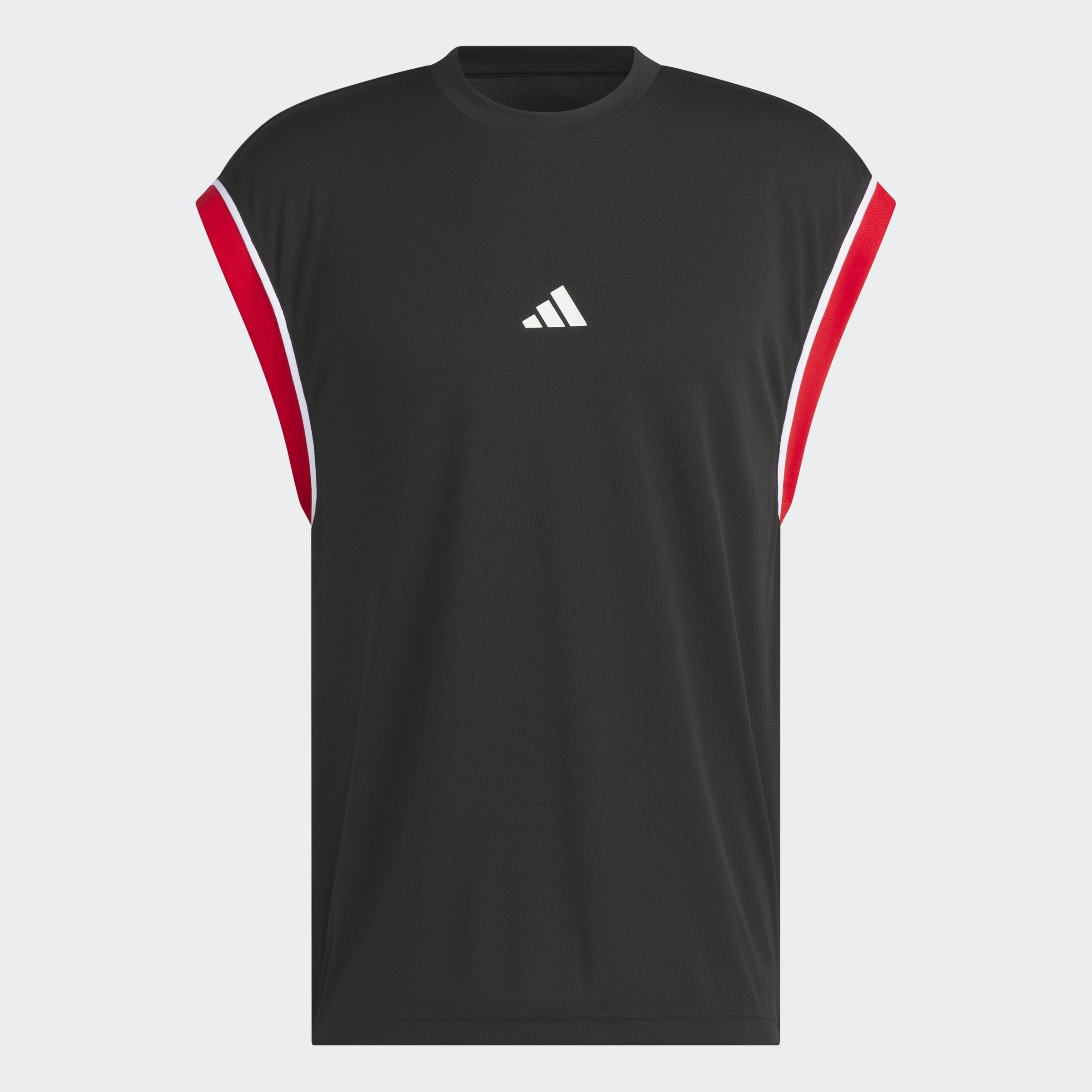 adidas Basketball All-World Sleeveless Tank Top, Black, A701_ONE, medium