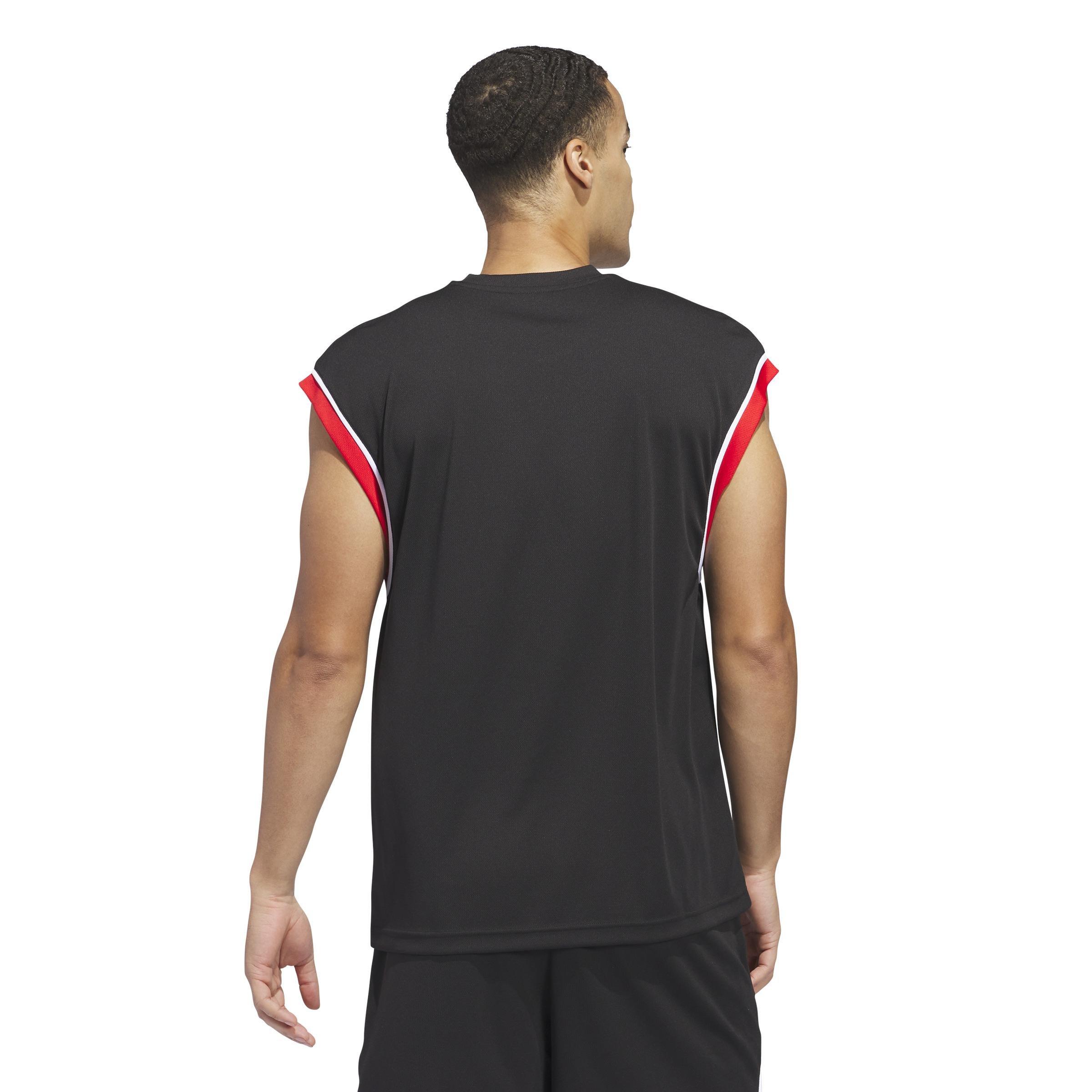 adidas Basketball All-World Sleeveless Tank Top, Black, A701_ONE, large image number 2