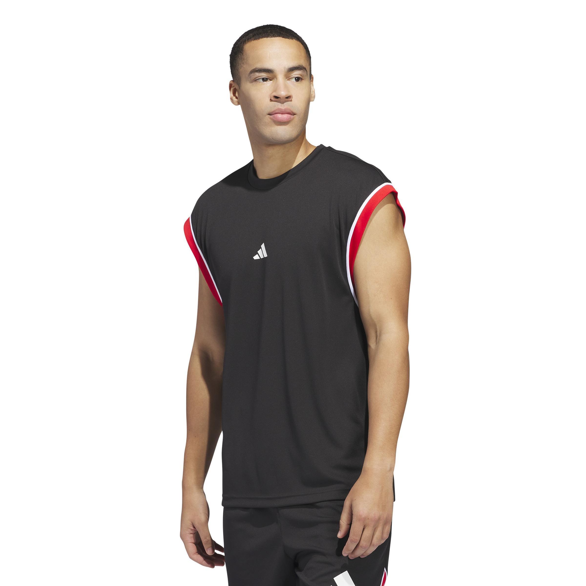 adidas Basketball All-World Sleeveless Tank Top, Black, A701_ONE, large image number 5