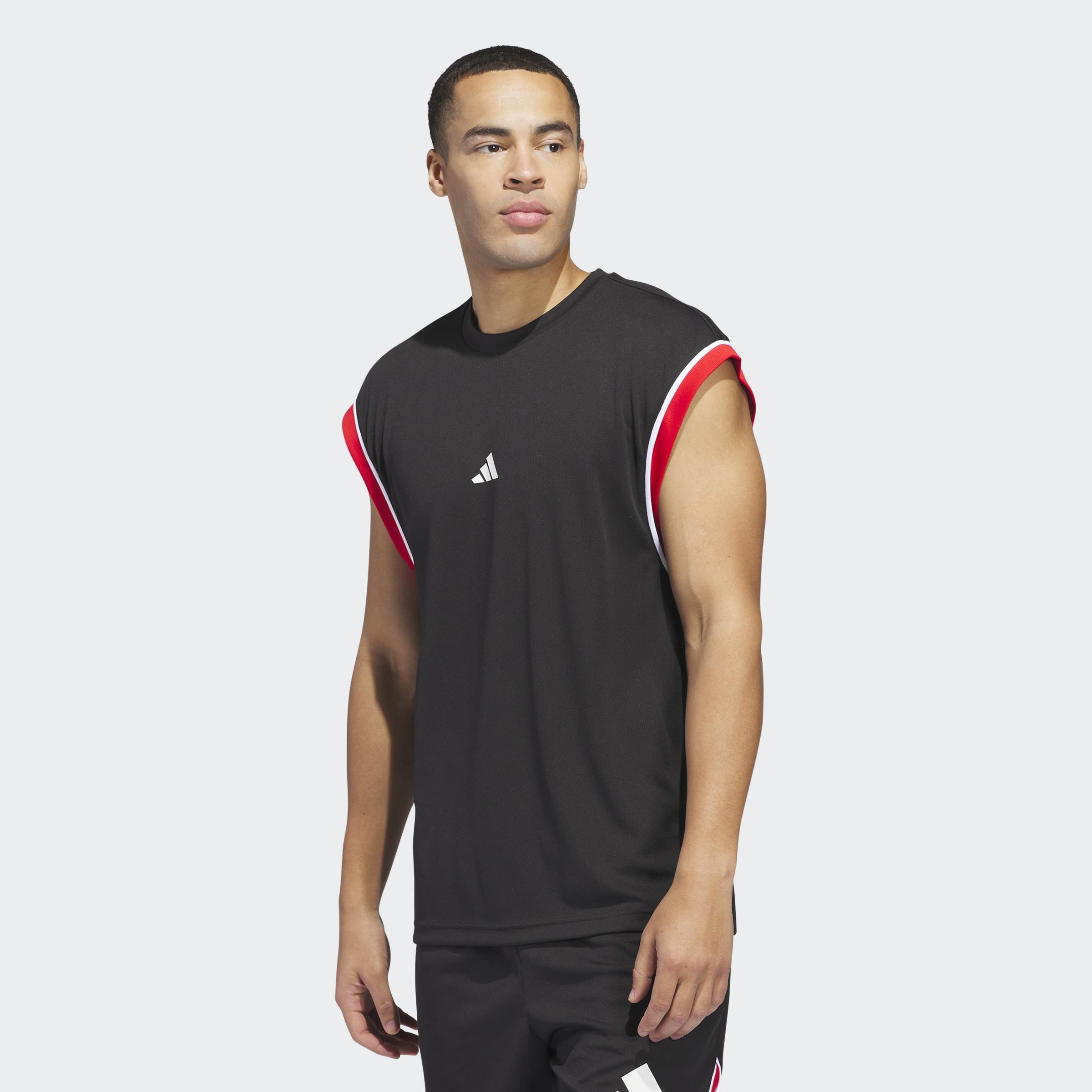 adidas Basketball All-World Sleeveless Tank Top, Black, A701_ONE, large image number 10