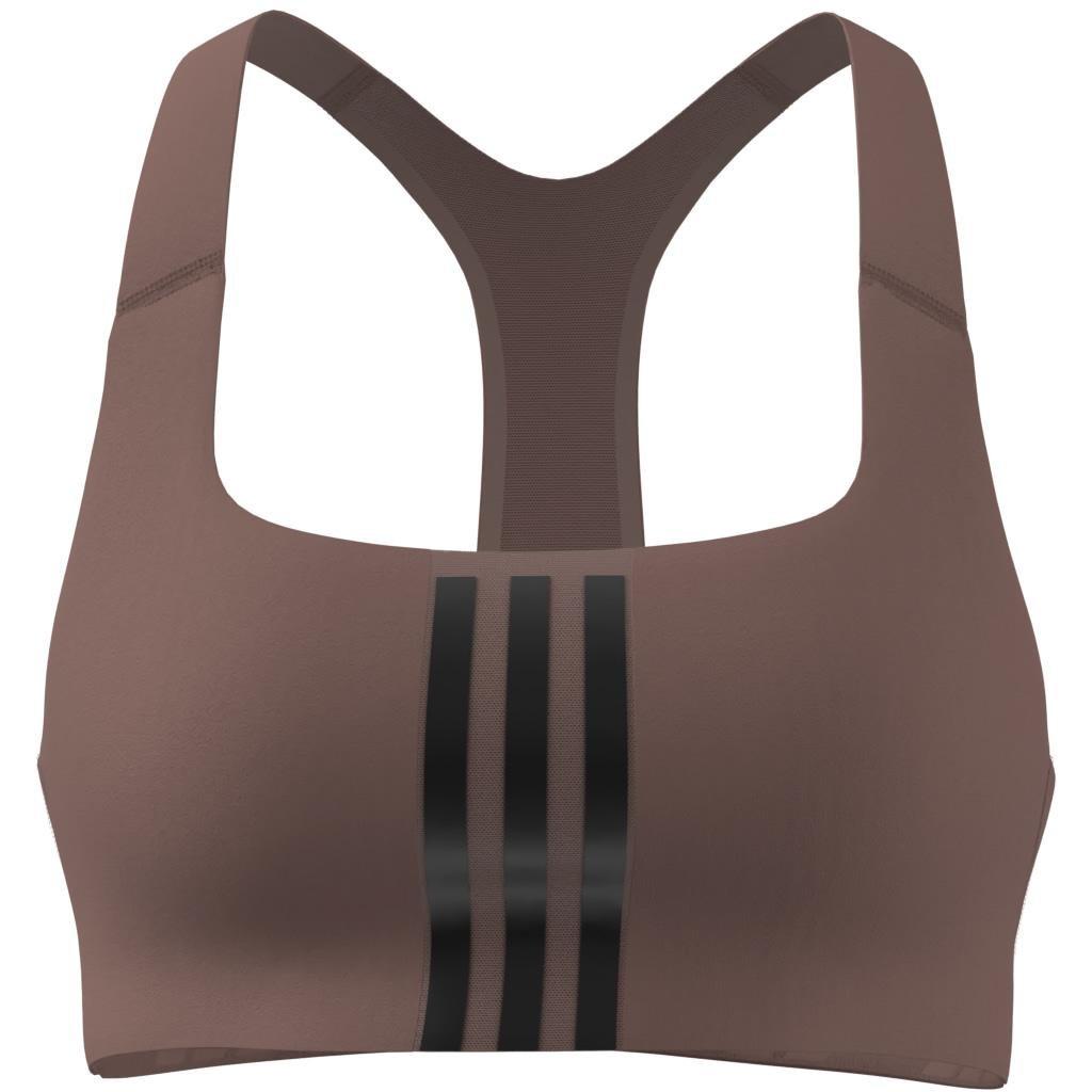 Powerimpact Training Medium-Support 3-Stripes Bra, Red, A701_ONE, large image number 8