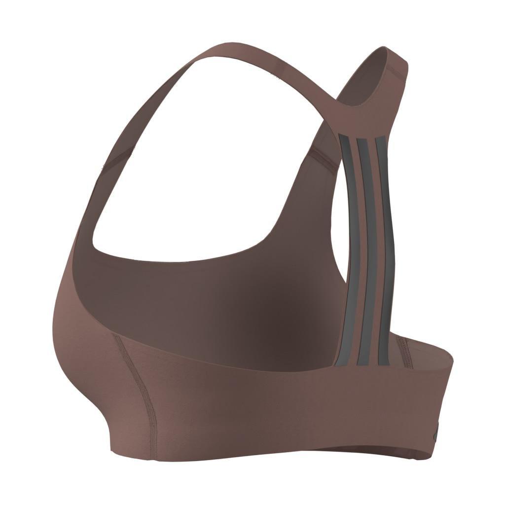 Powerimpact Training Medium-Support 3-Stripes Bra, Red, A701_ONE, large image number 9