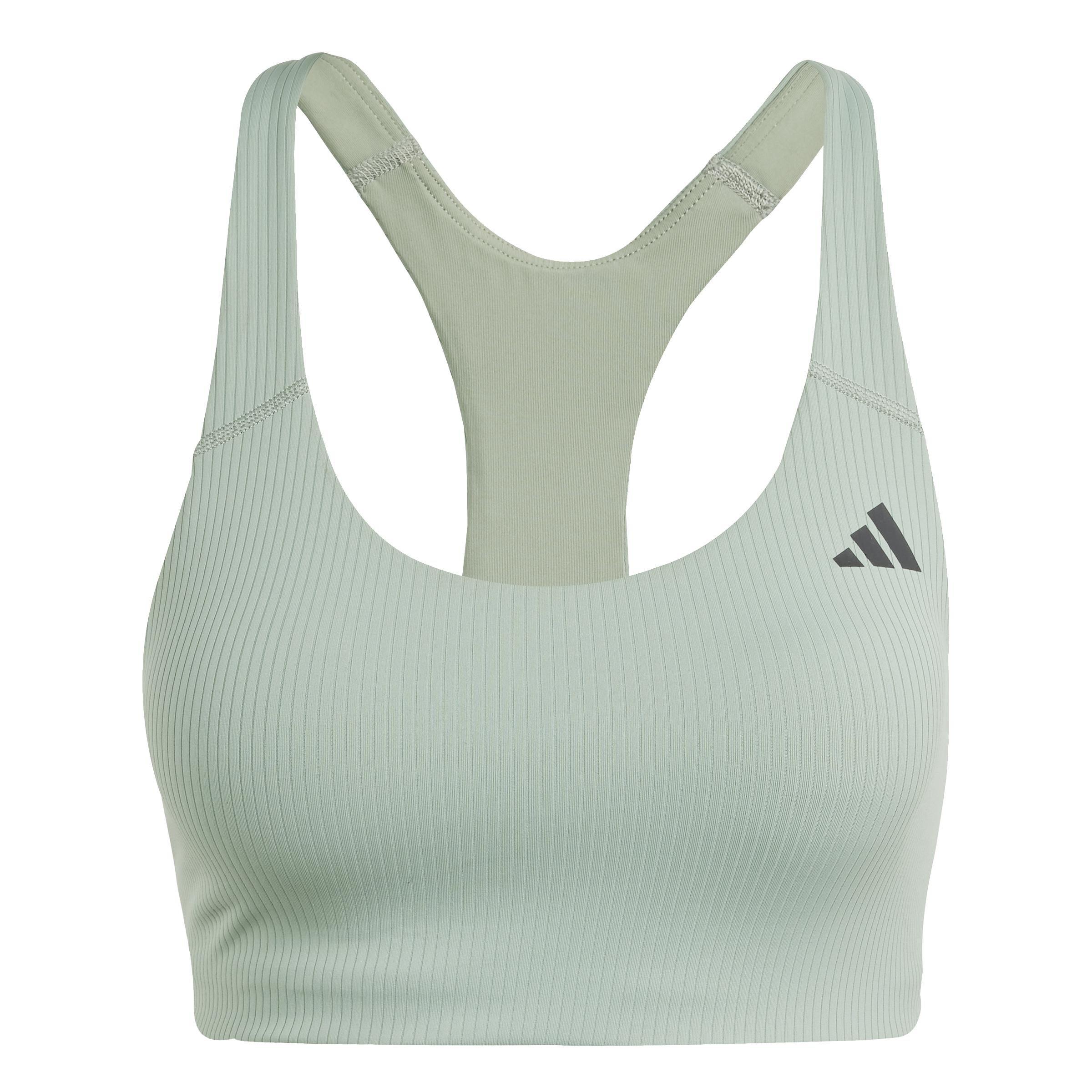 Powerimpact Rib Medium Support Training Bra, Green, , large image number 0