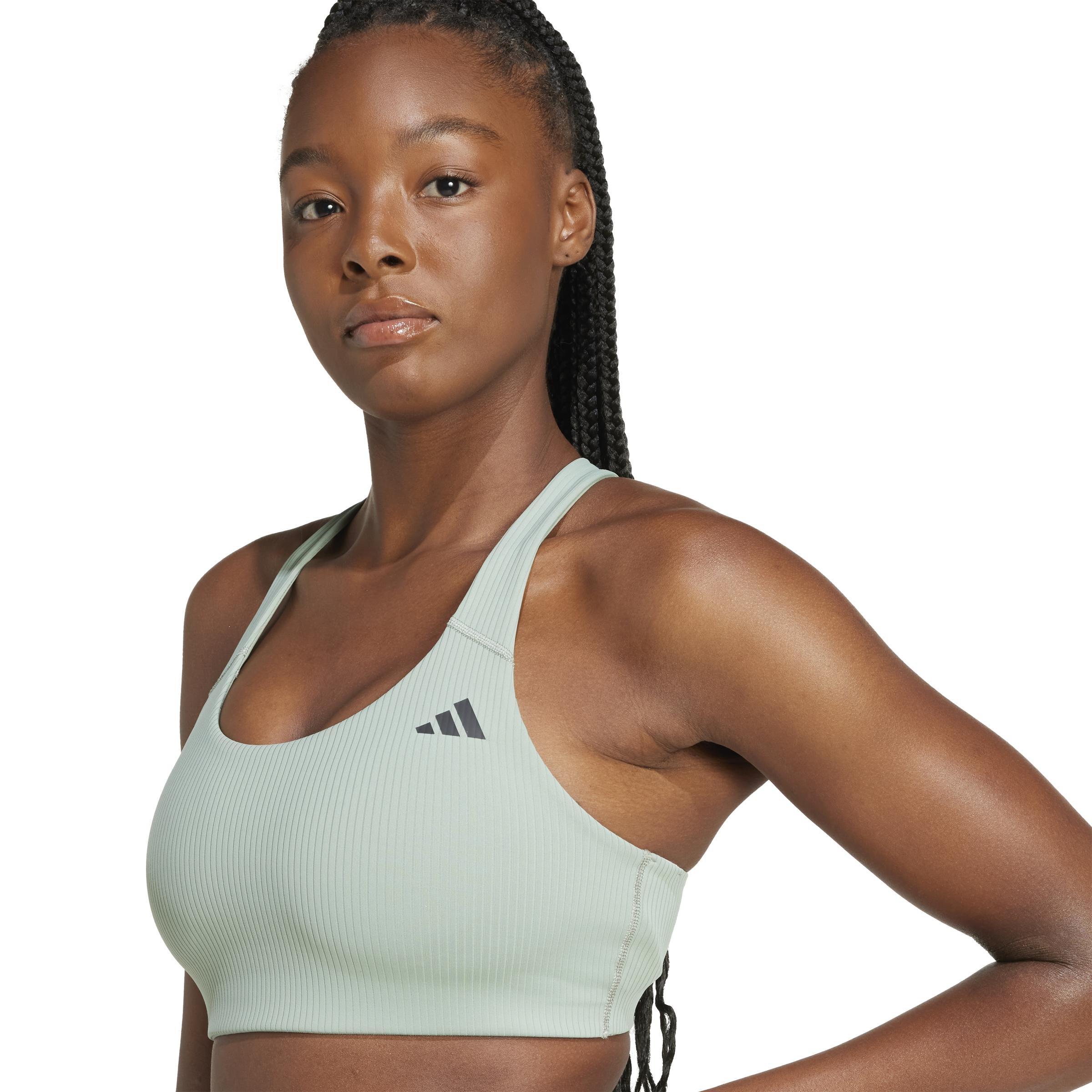 Powerimpact Rib Medium Support Training Bra, Green, , large image number 3