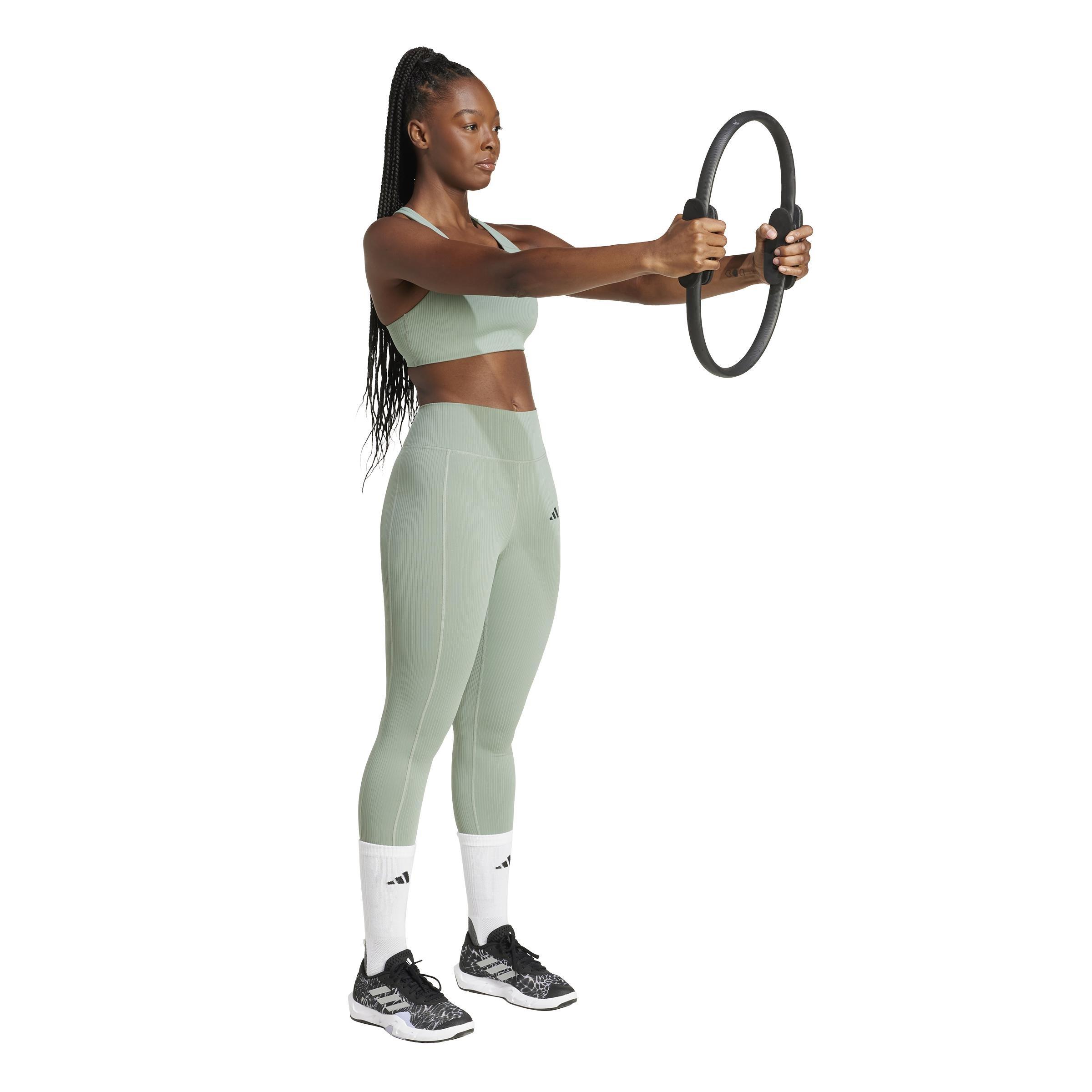 Powerimpact Rib Medium Support Training Bra, Green, , large image number 8