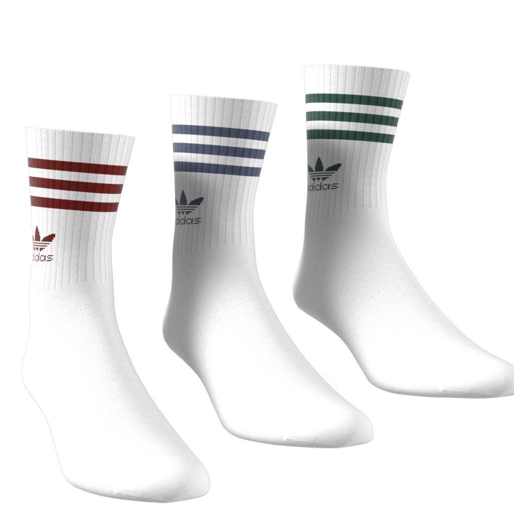 Unisex Mid Cut Crew Socks 3 Pairs, White, , large image number 5