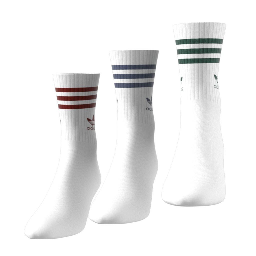 Unisex Mid Cut Crew Socks 3 Pairs, White, A701_ONE, large image number 6