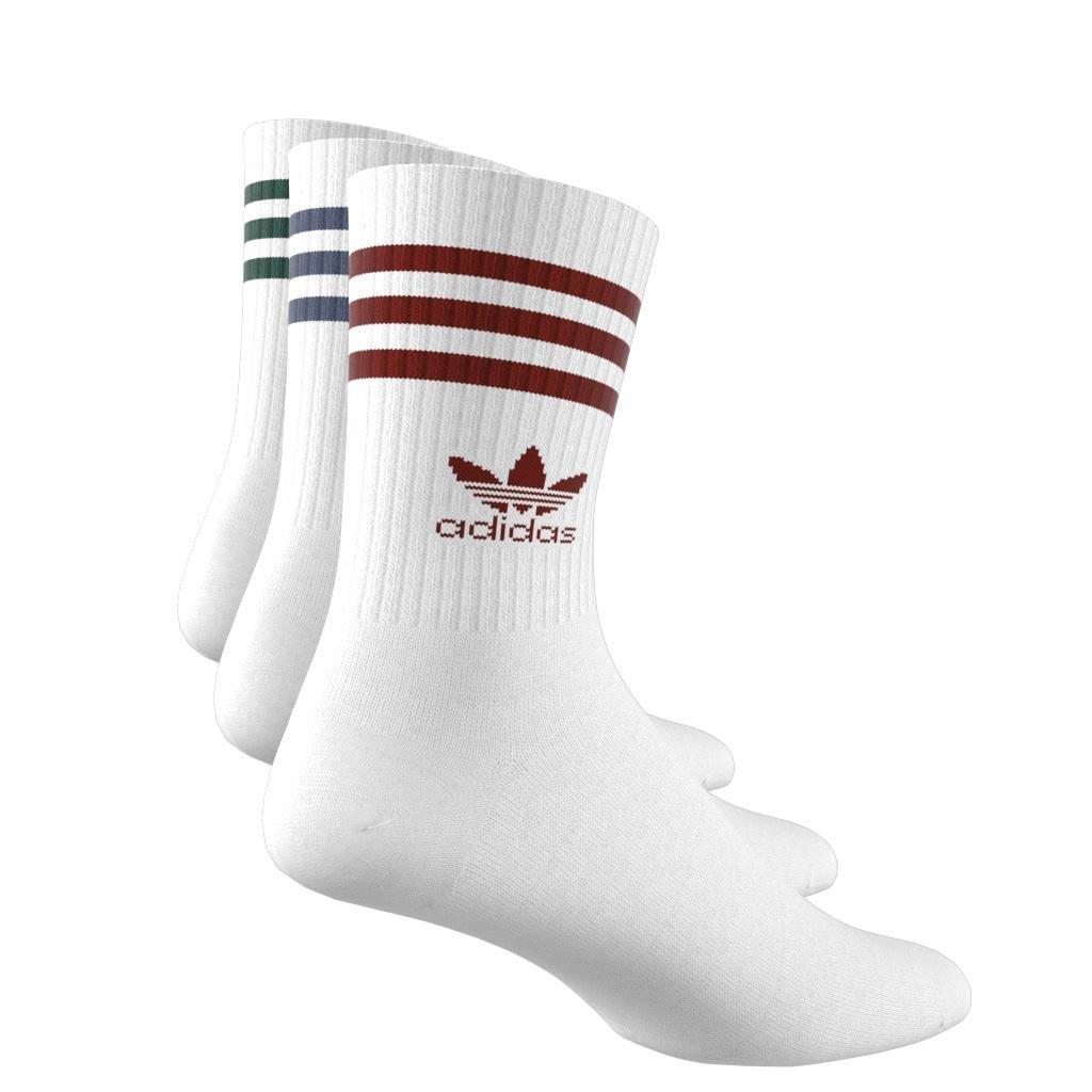 Unisex Mid Cut Crew Socks 3 Pairs, White, , large image number 7