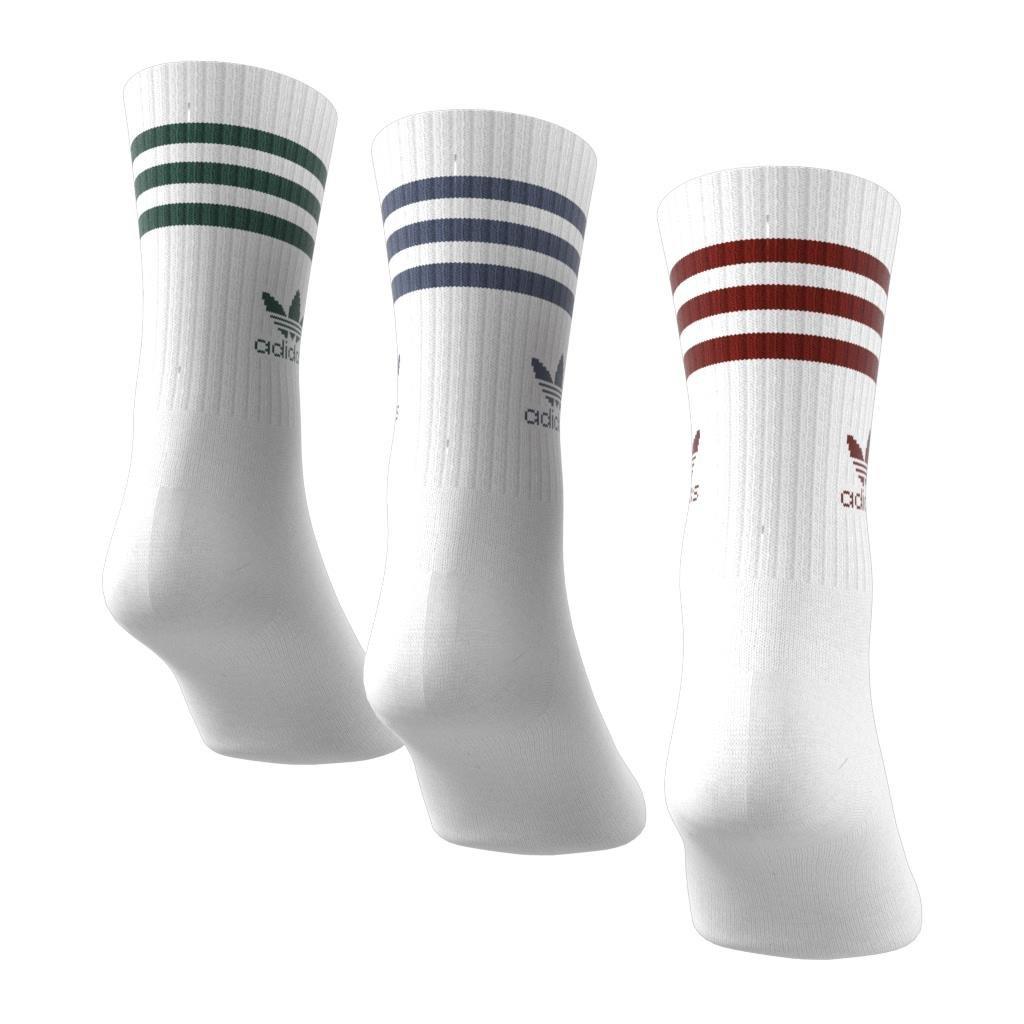 Unisex Mid Cut Crew Socks 3 Pairs, White, , large image number 10