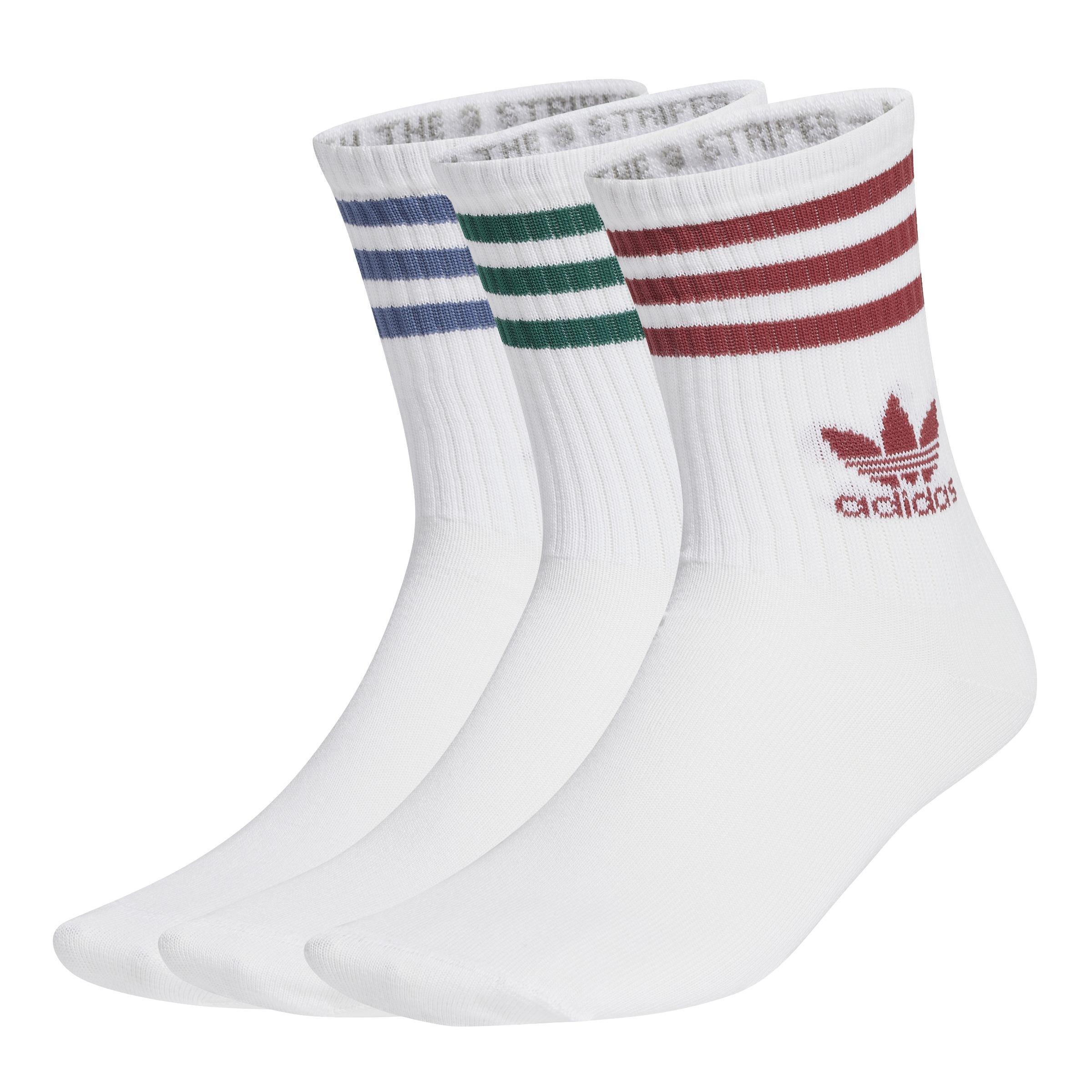 Unisex Mid Cut Crew Socks 3 Pairs, White, A701_ONE, large image number 11