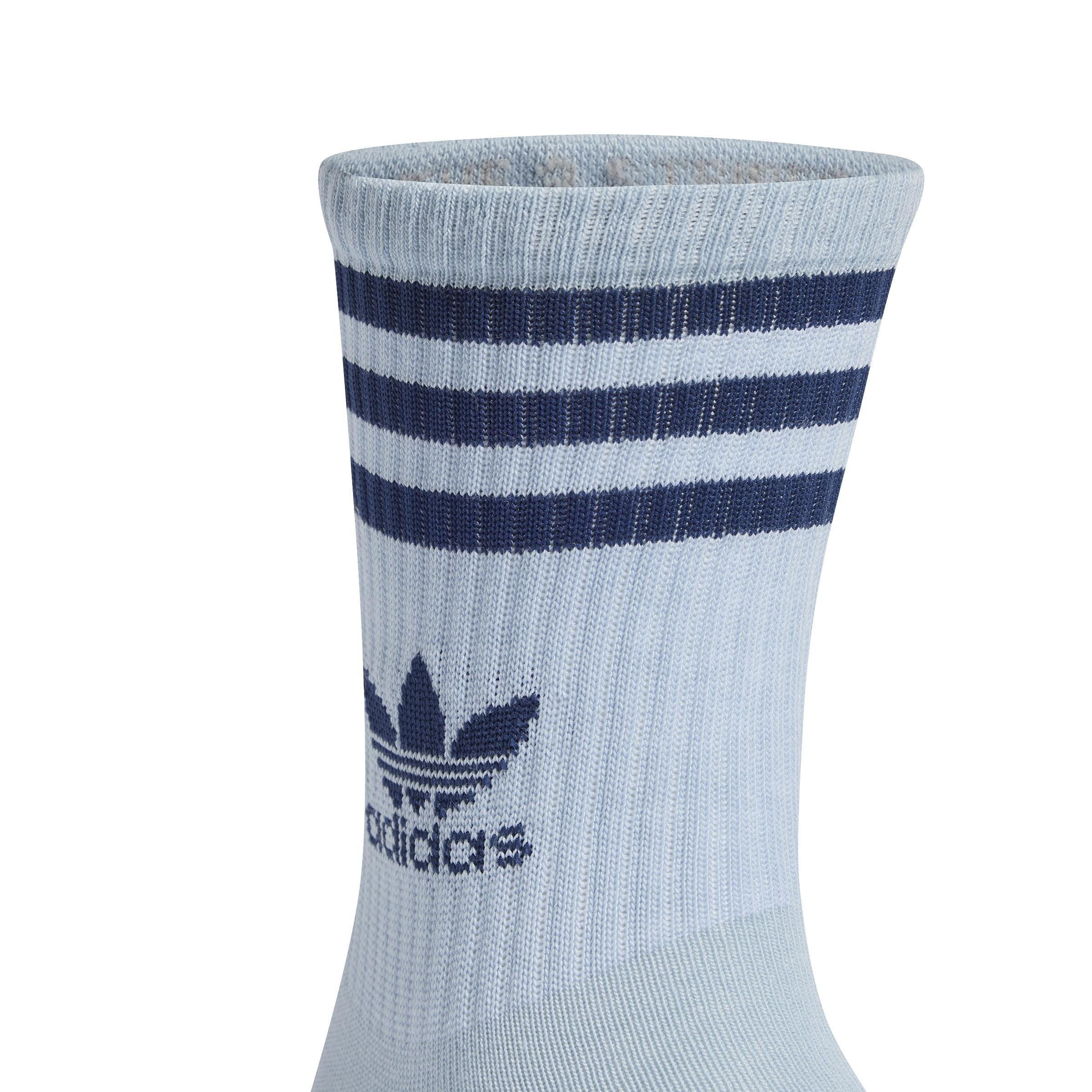 Unisex Mid Cut Crew Socks 3 Pairs, Blue, A701_ONE, large image number 2
