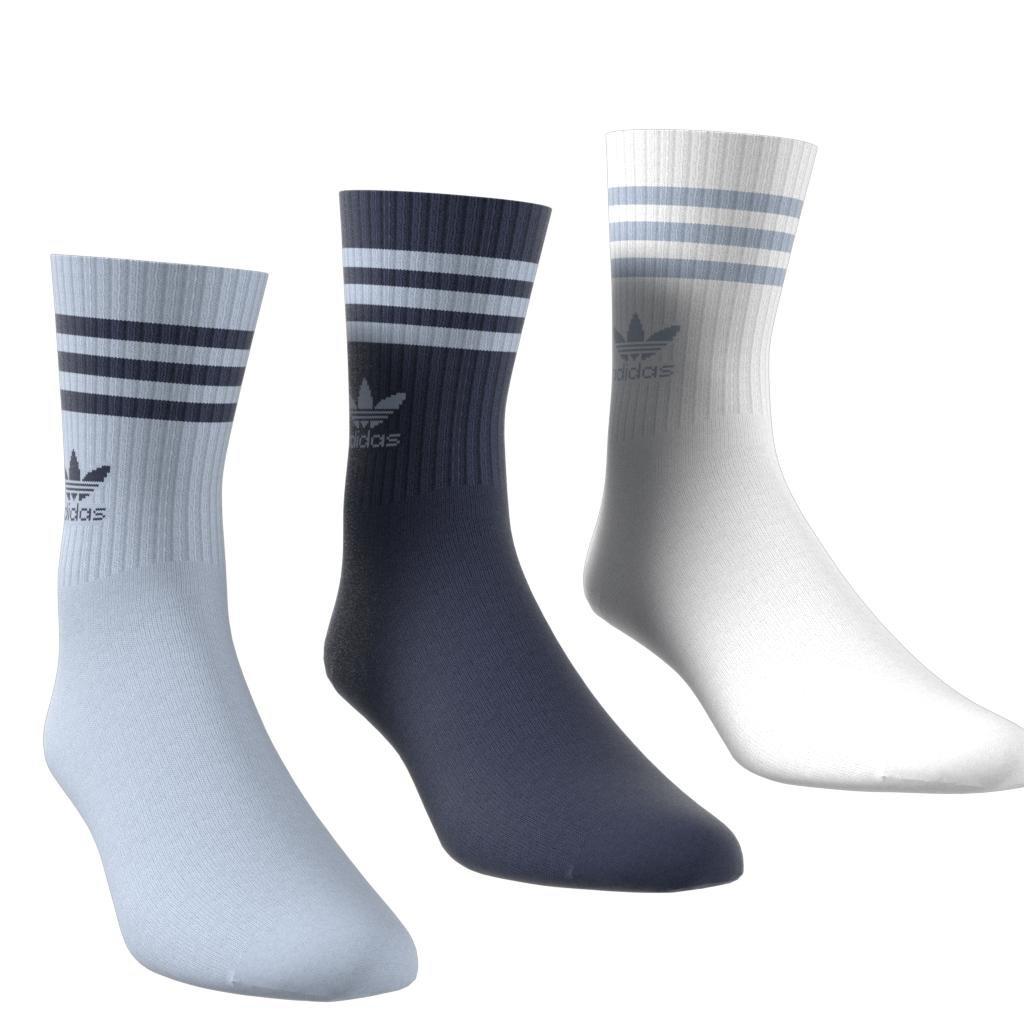 Unisex Mid Cut Crew Socks 3 Pairs, Blue, A701_ONE, large image number 3
