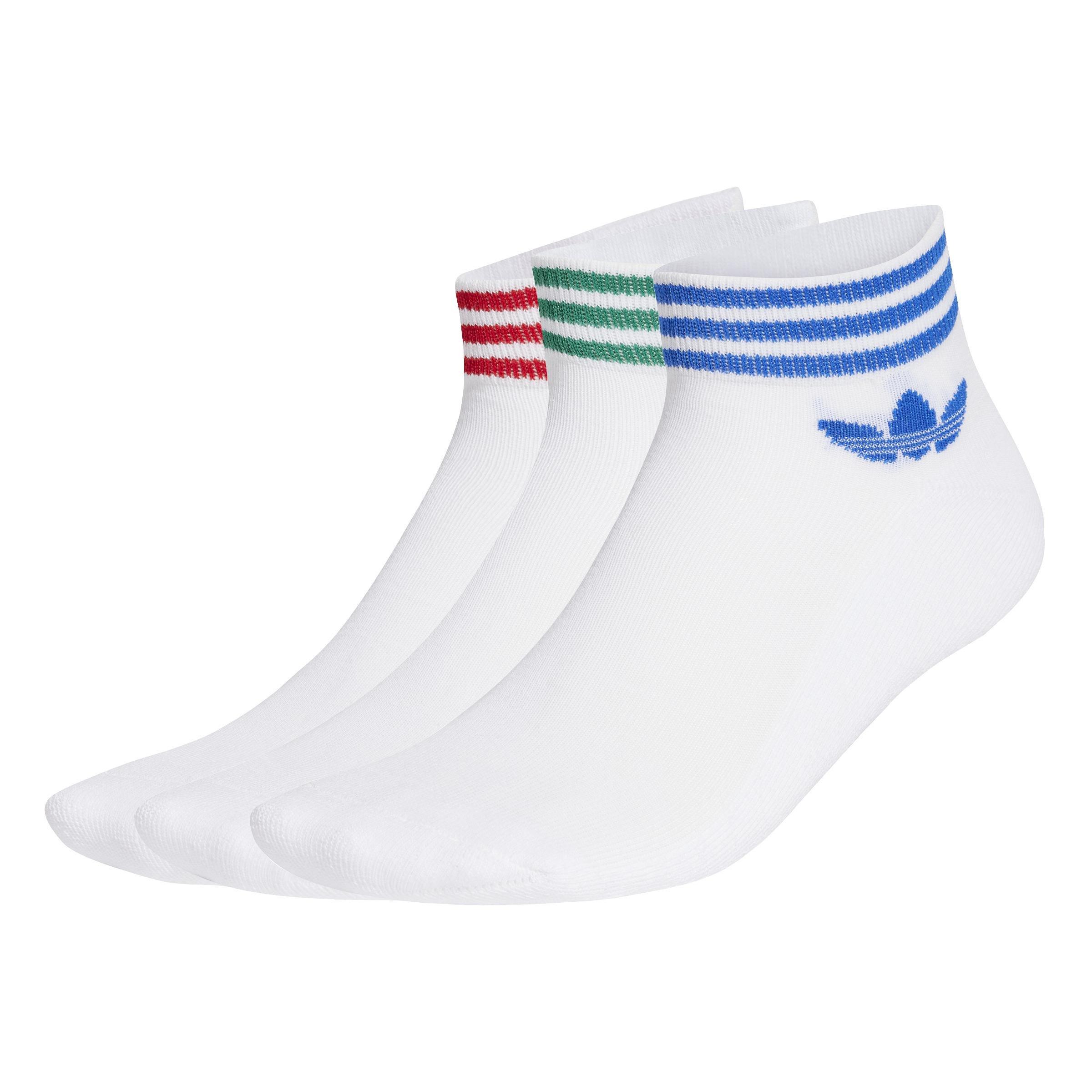 Unisex Island Club Trefoil Ankle Socks 3 Pairs, White, A701_ONE, large image number 3