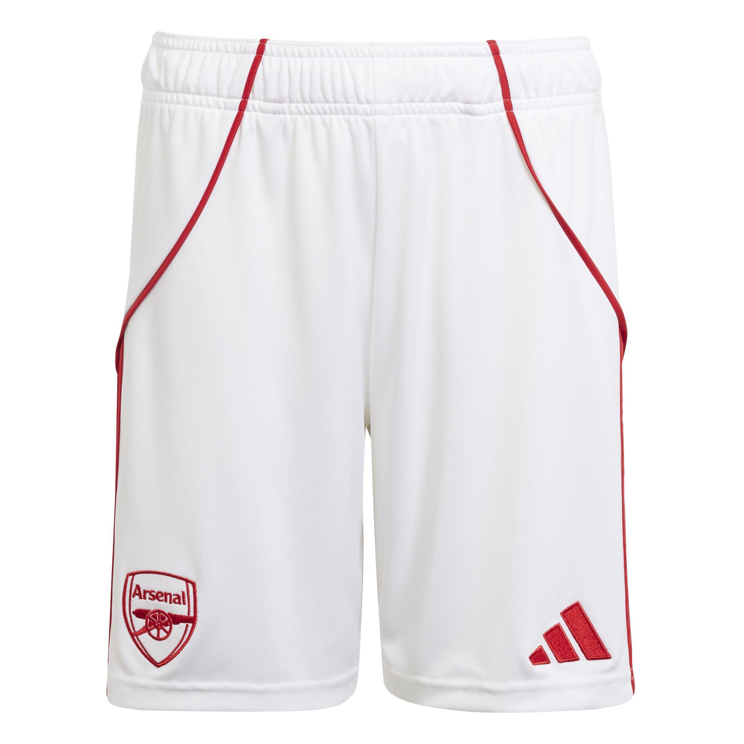 Kids Unisex Arsenal 25/26 Home Shorts, White, A701_ONE, large image number 0