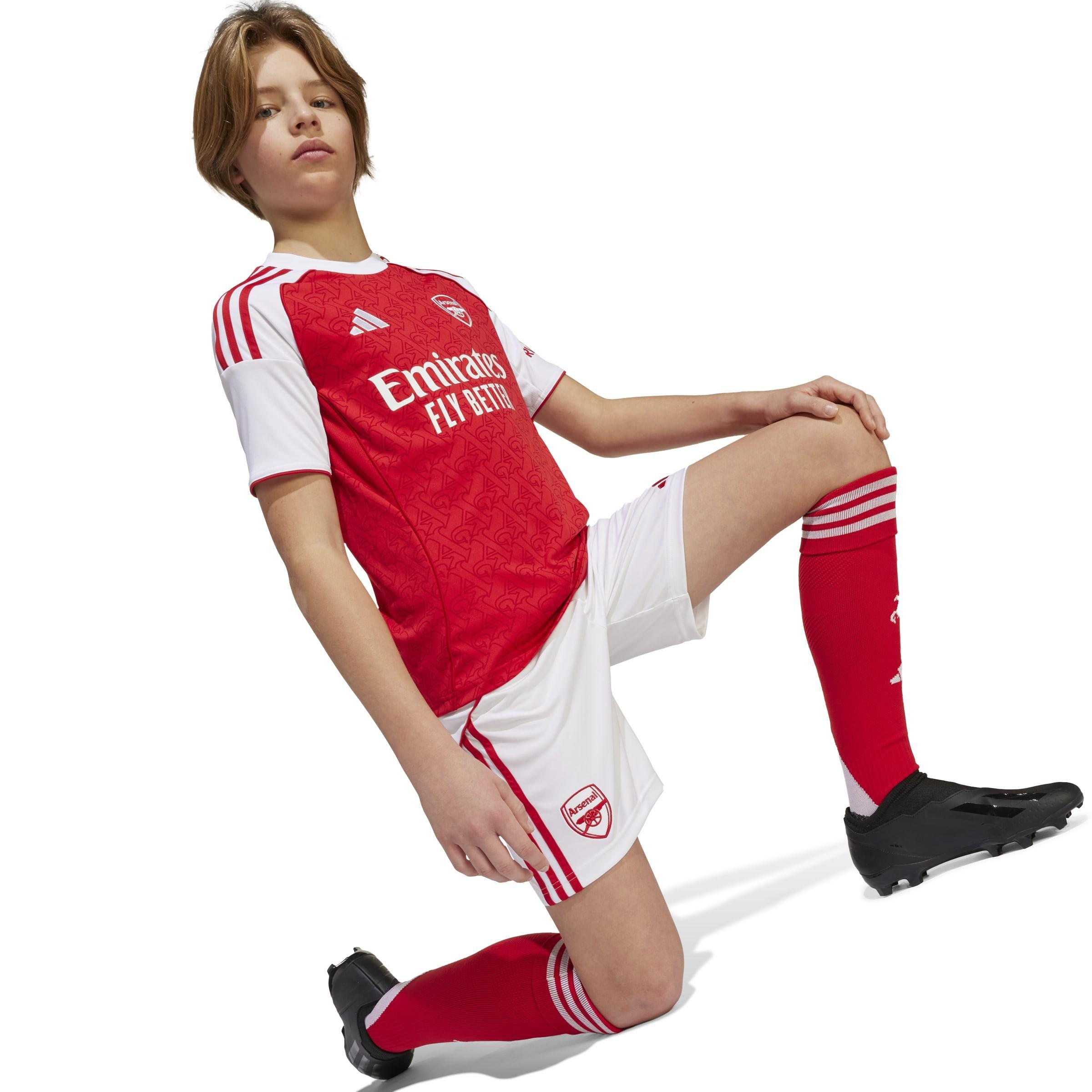 Kids Unisex Arsenal 25/26 Home Shorts, White, A701_ONE, large image number 3