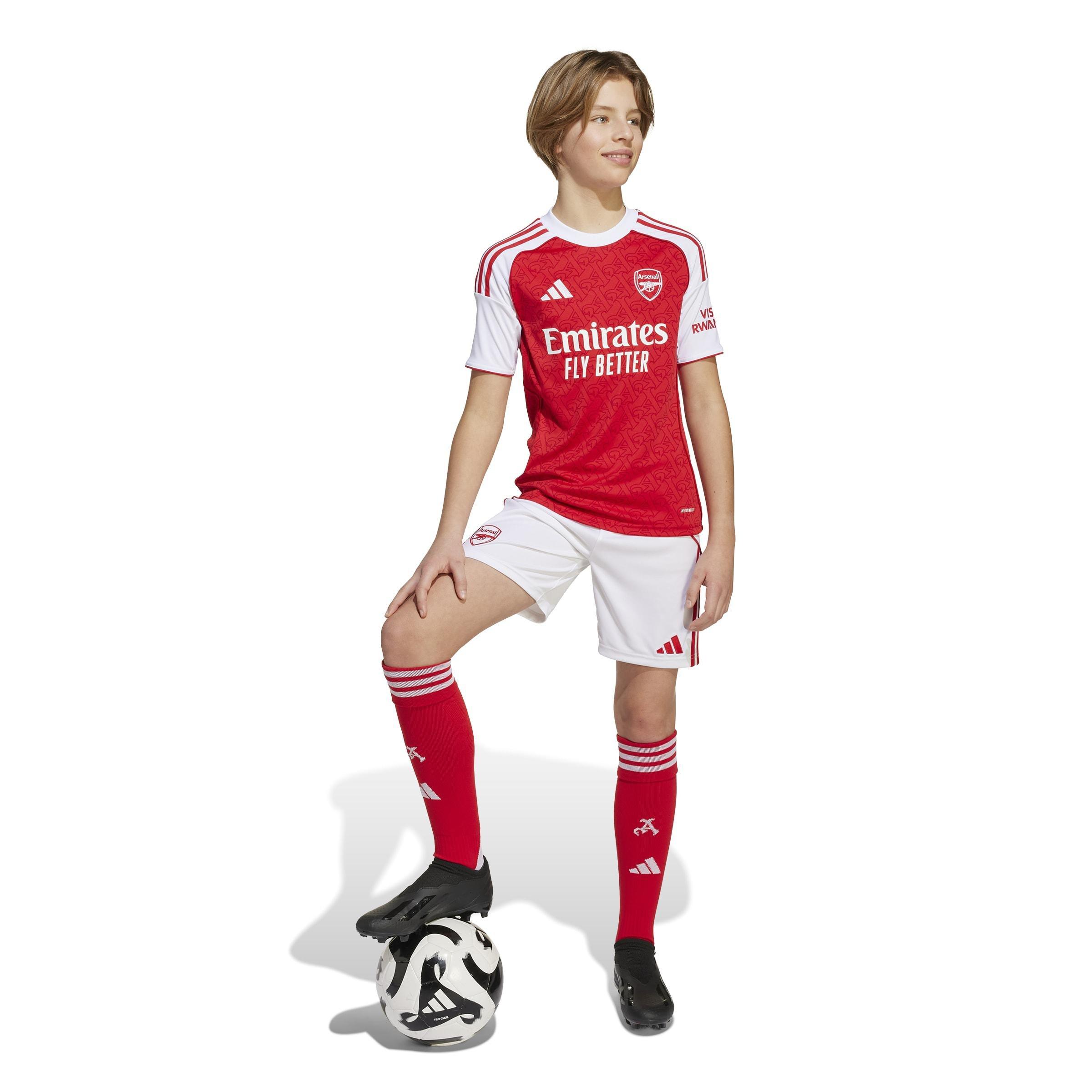 Kids Unisex Arsenal 25/26 Home Shorts, White, A701_ONE, large image number 5