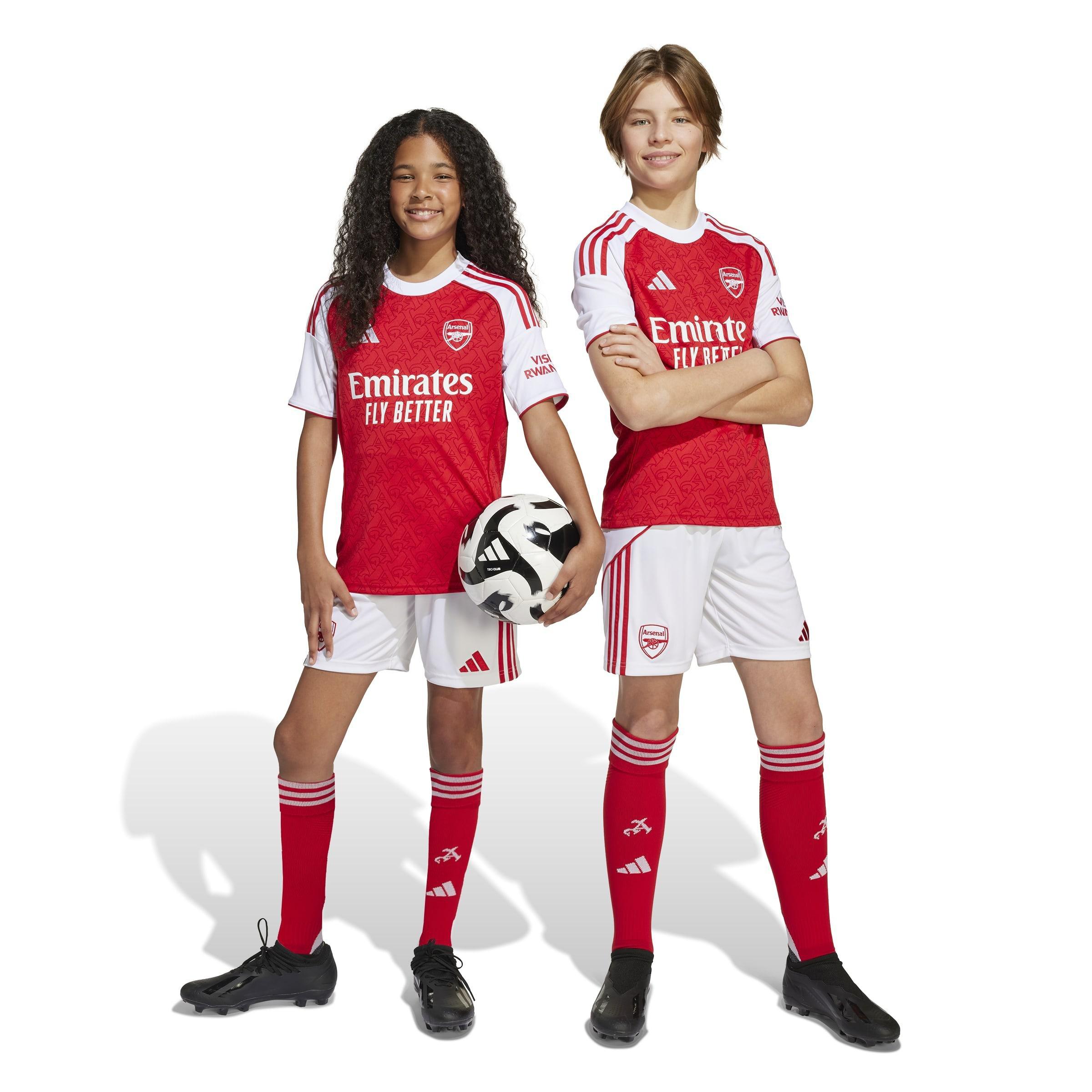 Kids Unisex Arsenal 25/26 Home Shorts, White, A701_ONE, large image number 7