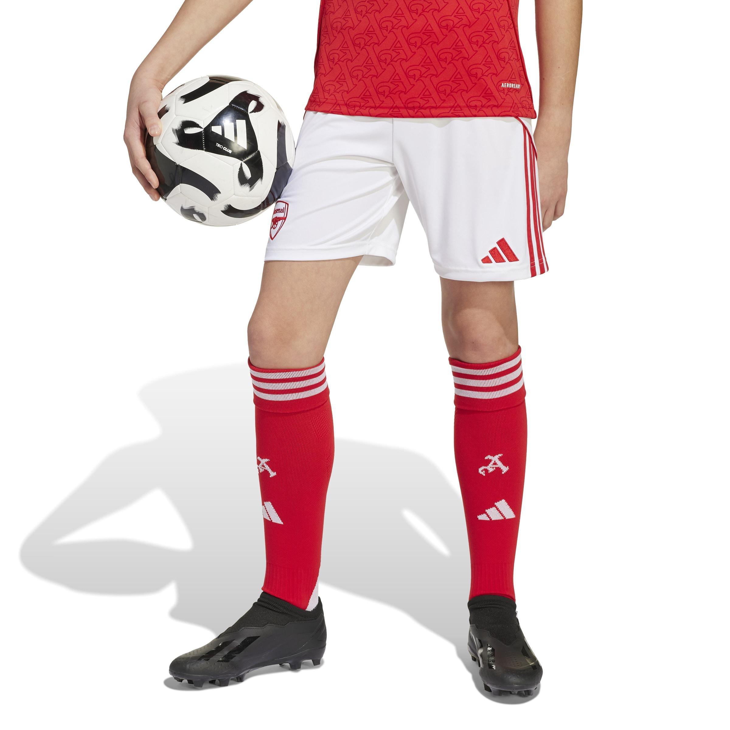 Kids Unisex Arsenal 25/26 Home Shorts, White, A701_ONE, large image number 7