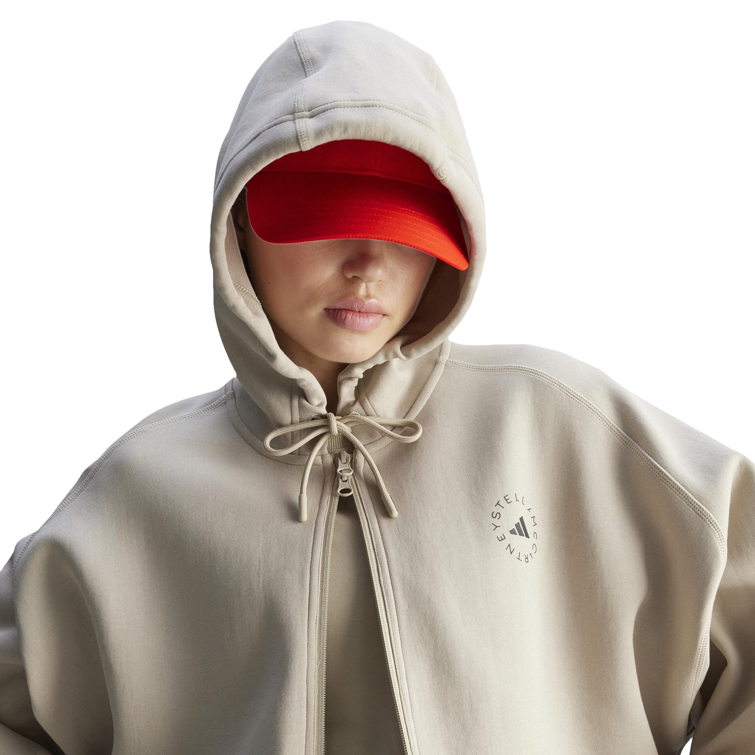 adidas by Stella McCartney Sportswear Cropped Hoodie, Beige, A701_ONE, large image number 3