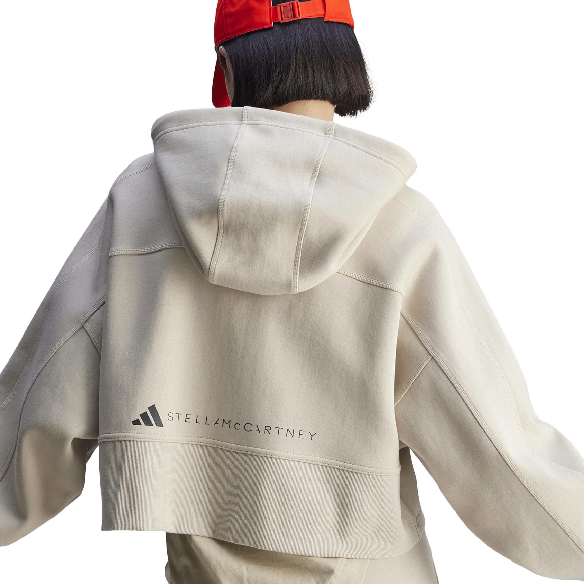 adidas by Stella McCartney Sportswear Cropped Hoodie, Beige, A701_ONE, large image number 4