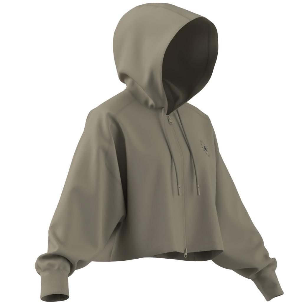 adidas by Stella McCartney Sportswear Cropped Hoodie, Beige, A701_ONE, large image number 5