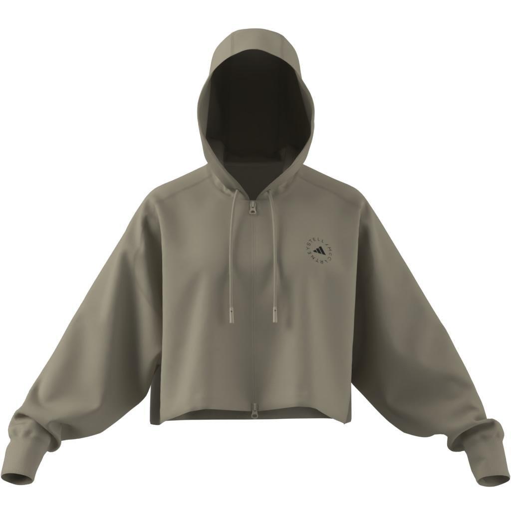 adidas by Stella McCartney Sportswear Cropped Hoodie, Beige, A701_ONE, large image number 11