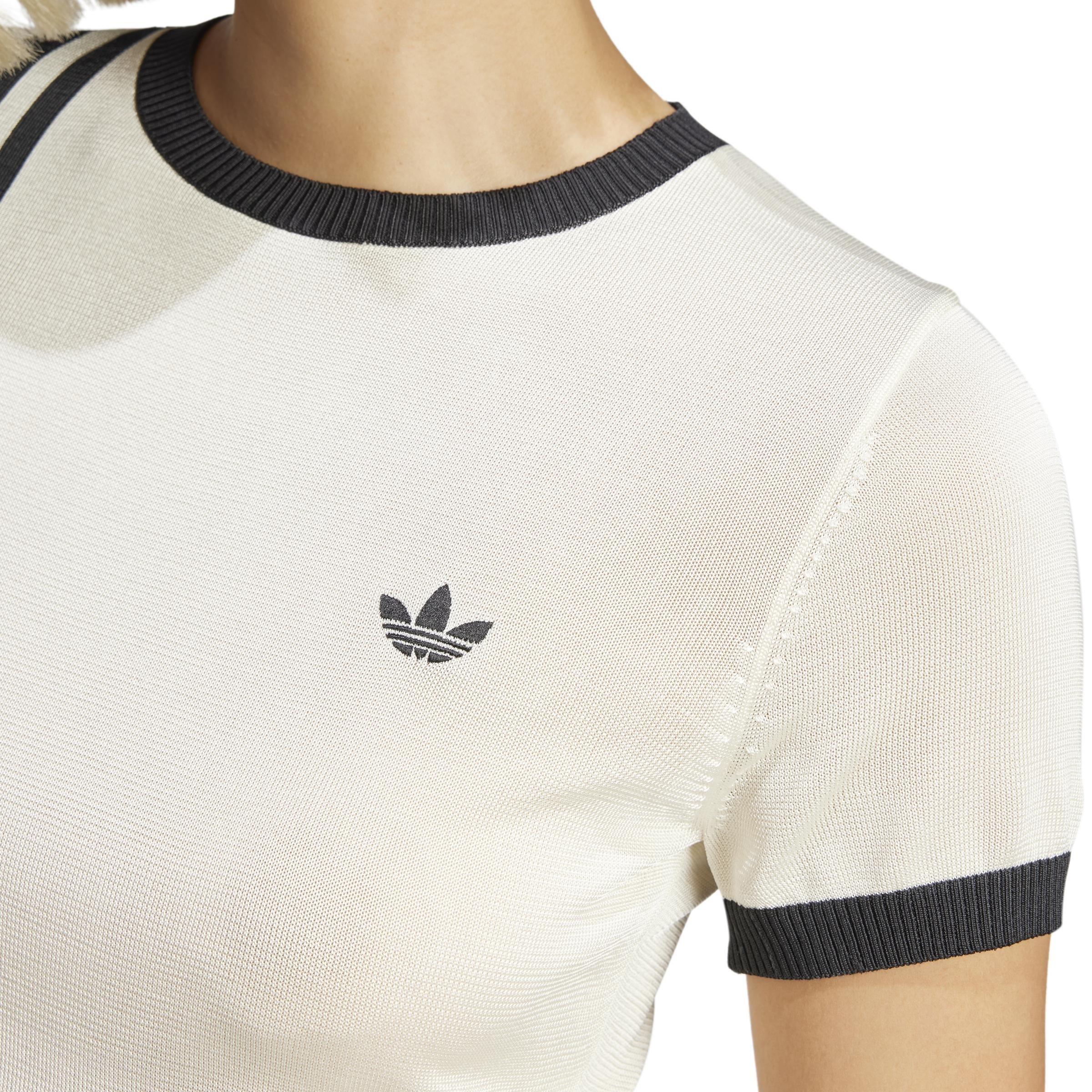 Knitted 3-Stripes Short Tee, Beige, A701_ONE, large image number 3