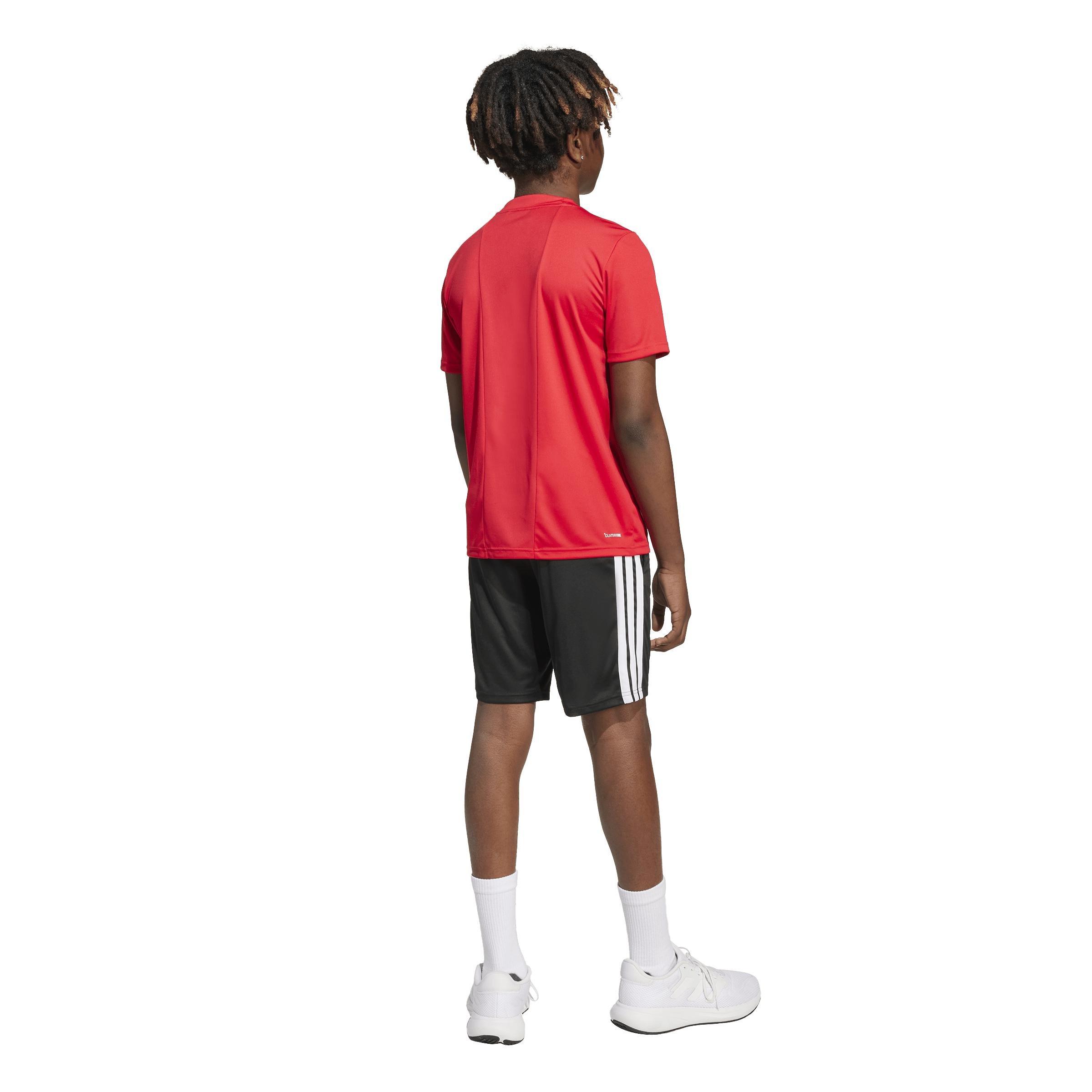 Unisex Kids Train Essentials 3-Stripes Tee Set, Red, A701_ONE, large image number 2