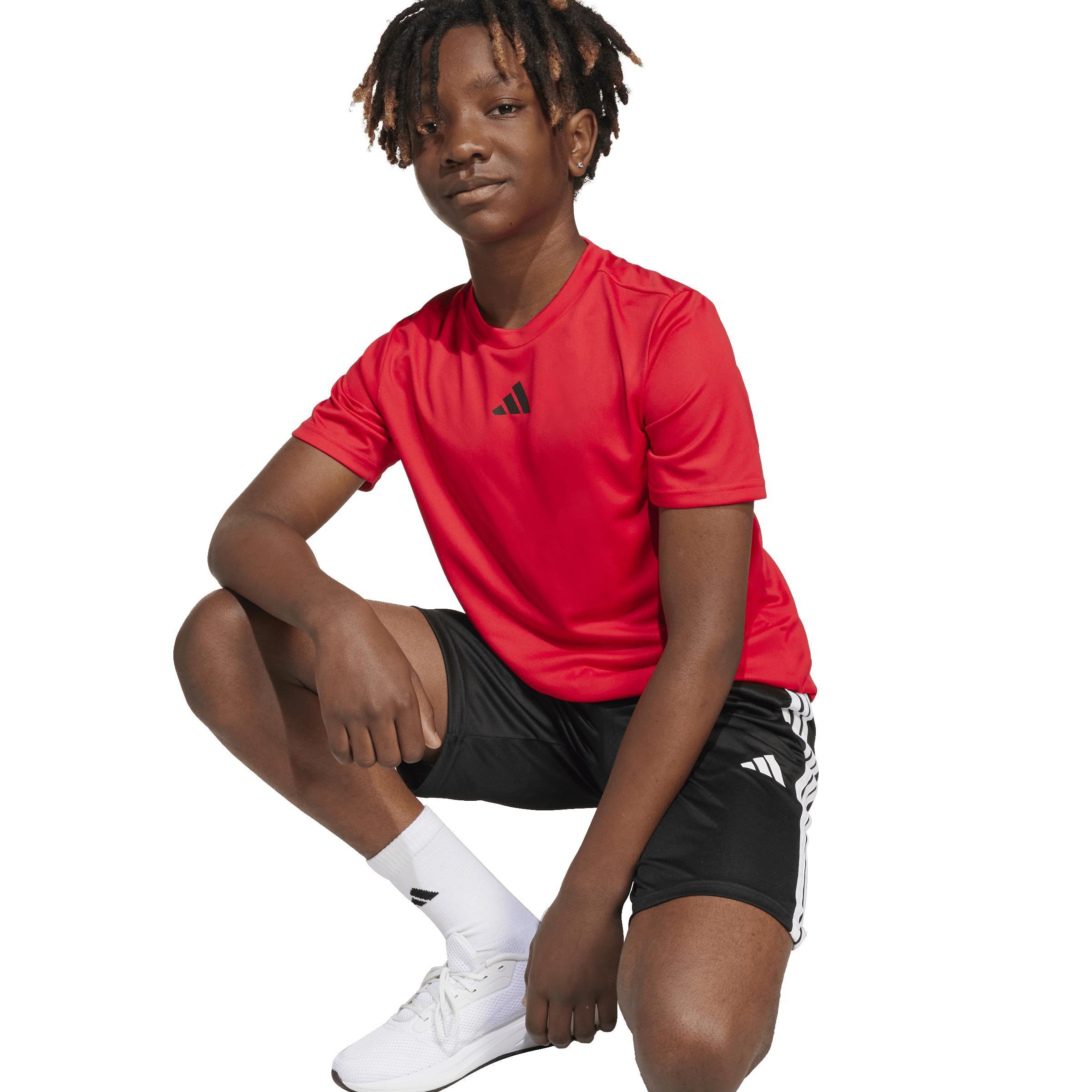 Unisex Kids Train Essentials 3-Stripes Tee Set, Red, A701_ONE, large image number 4