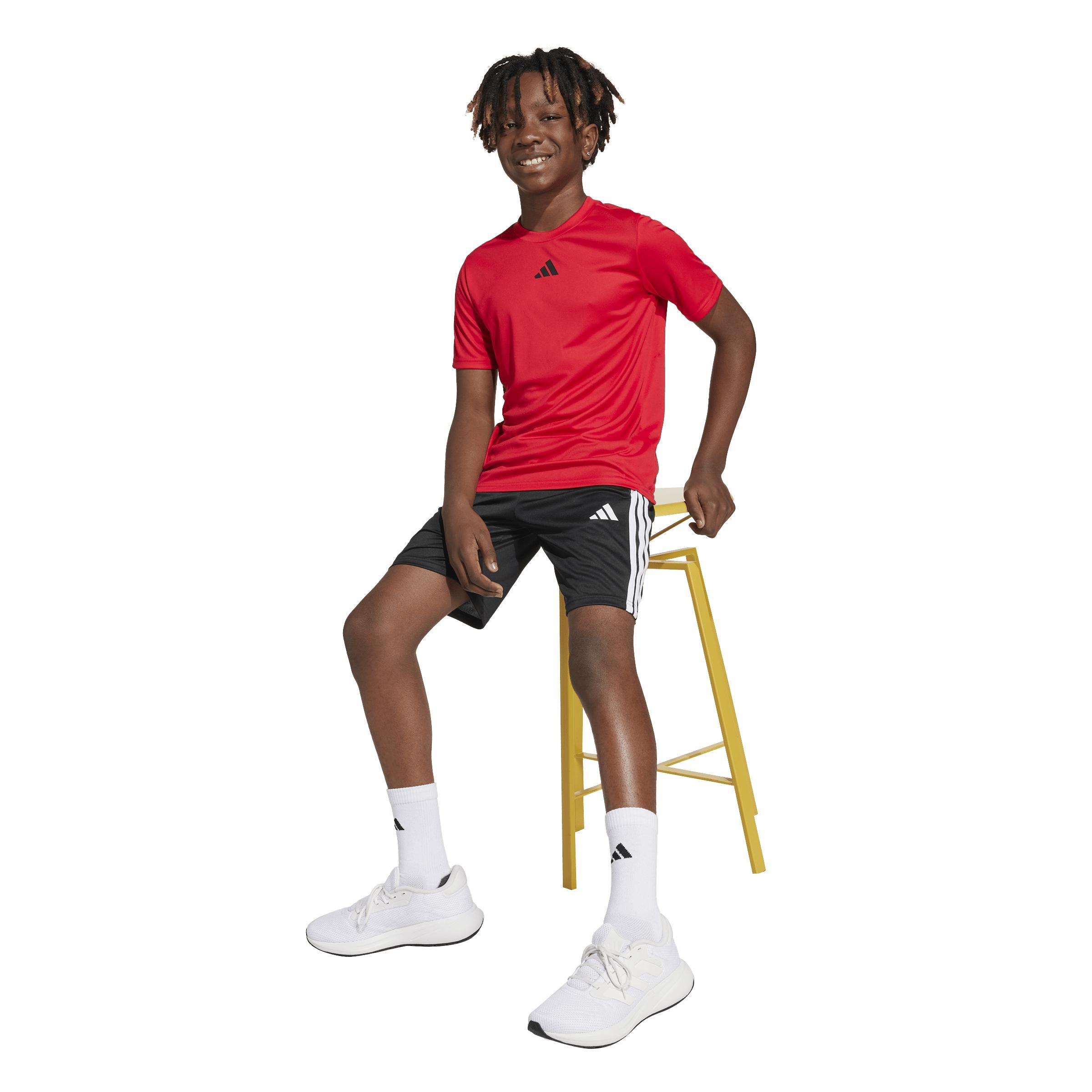 Unisex Kids Train Essentials 3-Stripes Tee Set, Red, A701_ONE, large image number 5