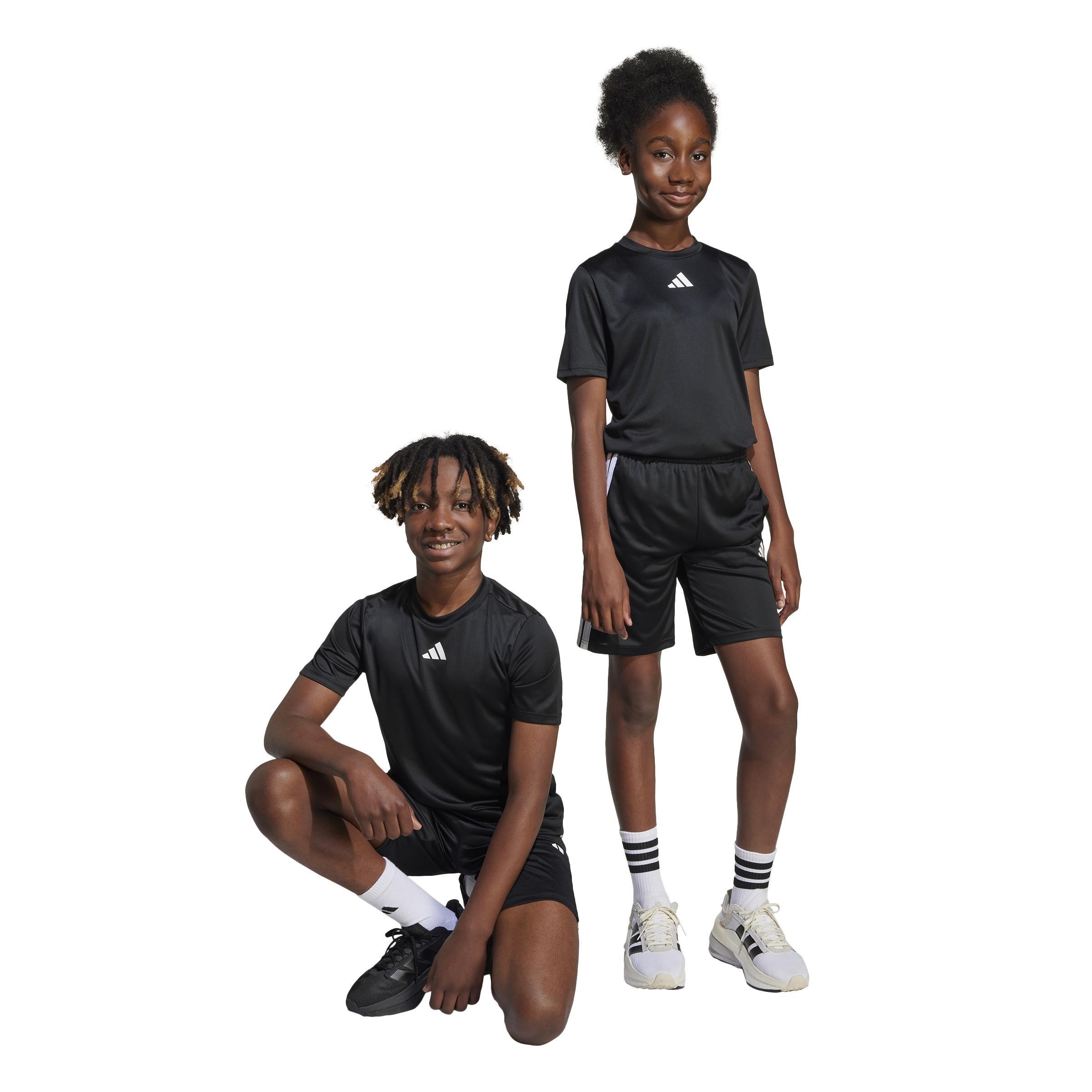 Unisex Kids Train Essentials 3-Stripes Tee Set, Black, , large image number 6