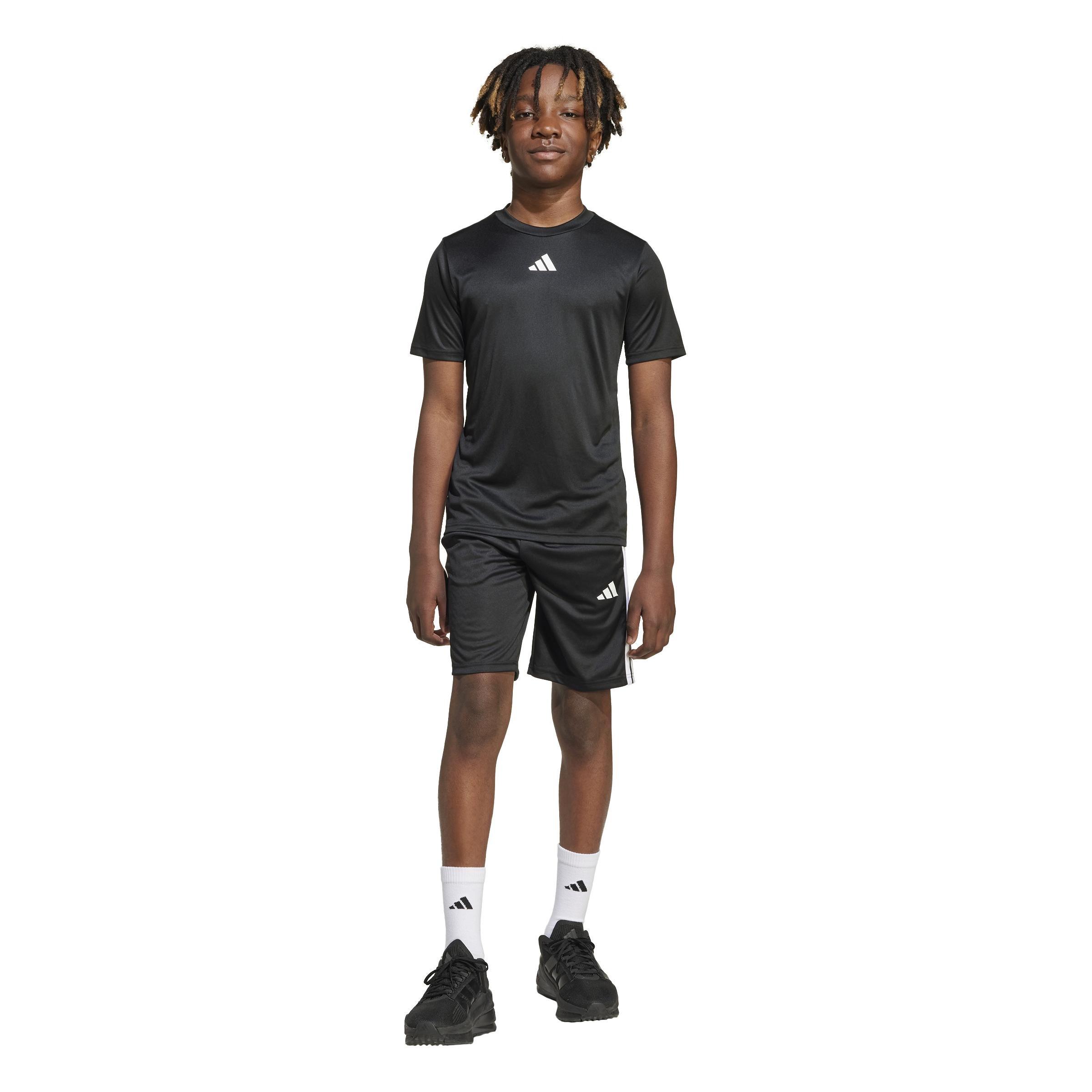Unisex Kids Train Essentials 3-Stripes Tee Set, Black, , large image number 8
