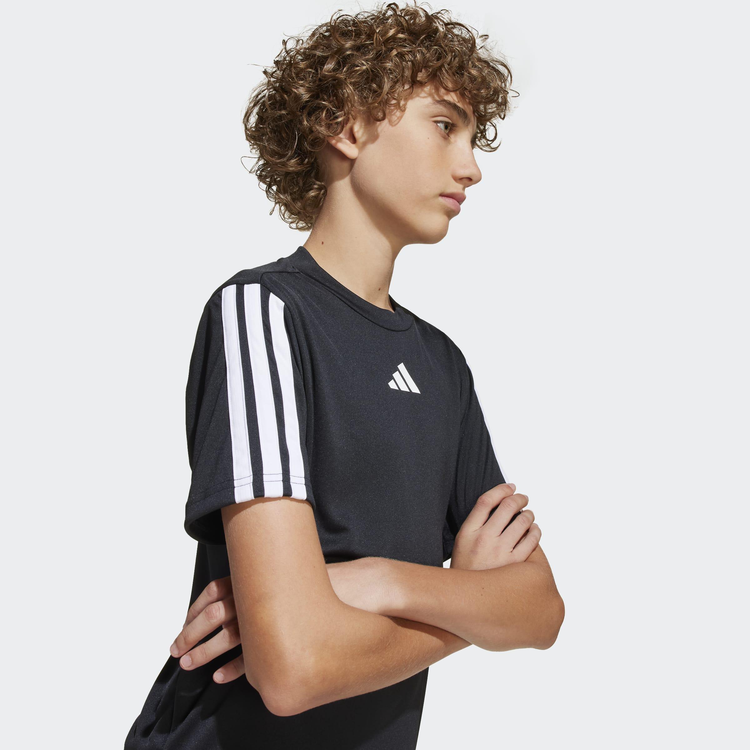 Kids Train Essentials 3-Stripes T-Shirt, Black, A701_ONE, large image number 7
