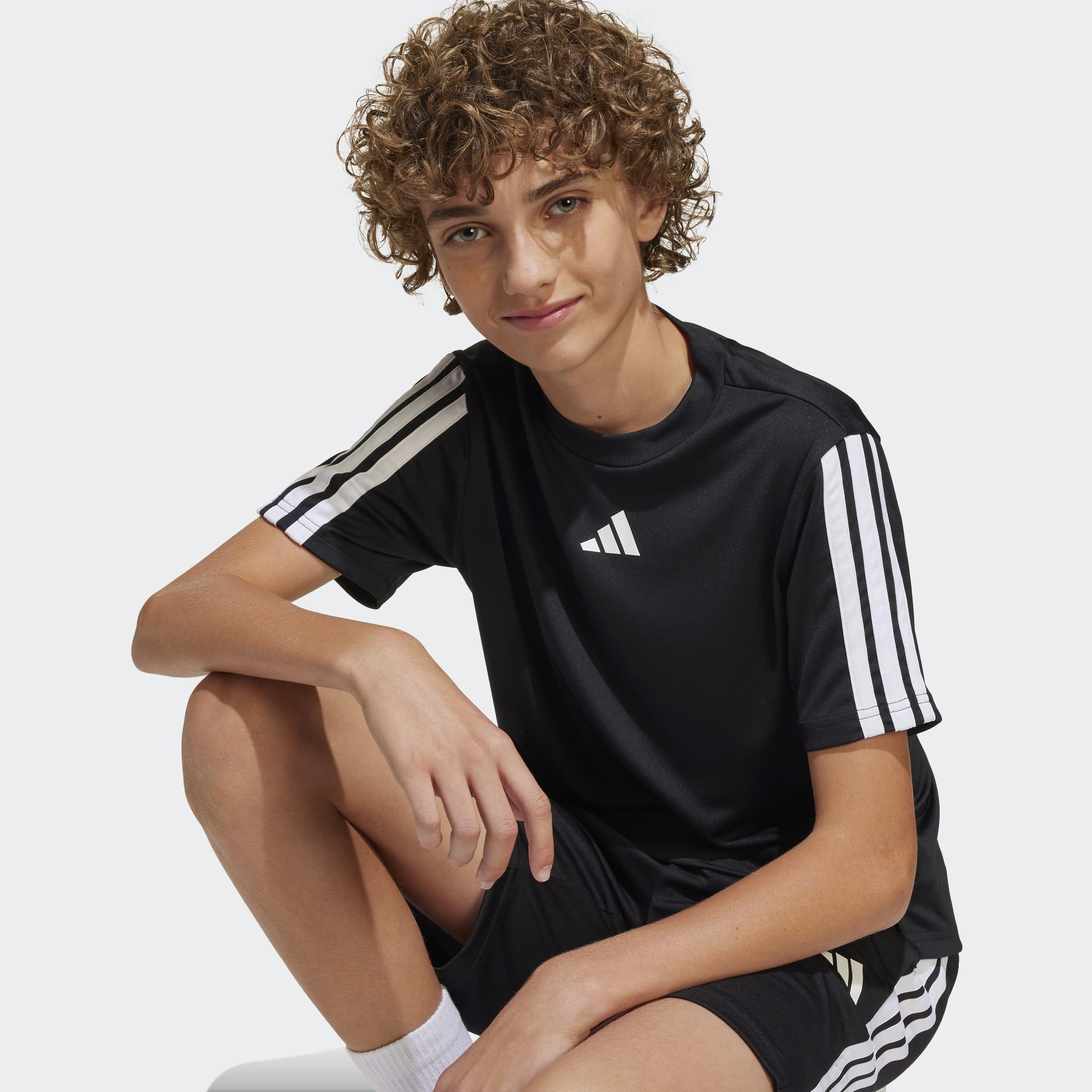 Kids Train Essentials 3-Stripes T-Shirt, Black, A701_ONE, large image number 8