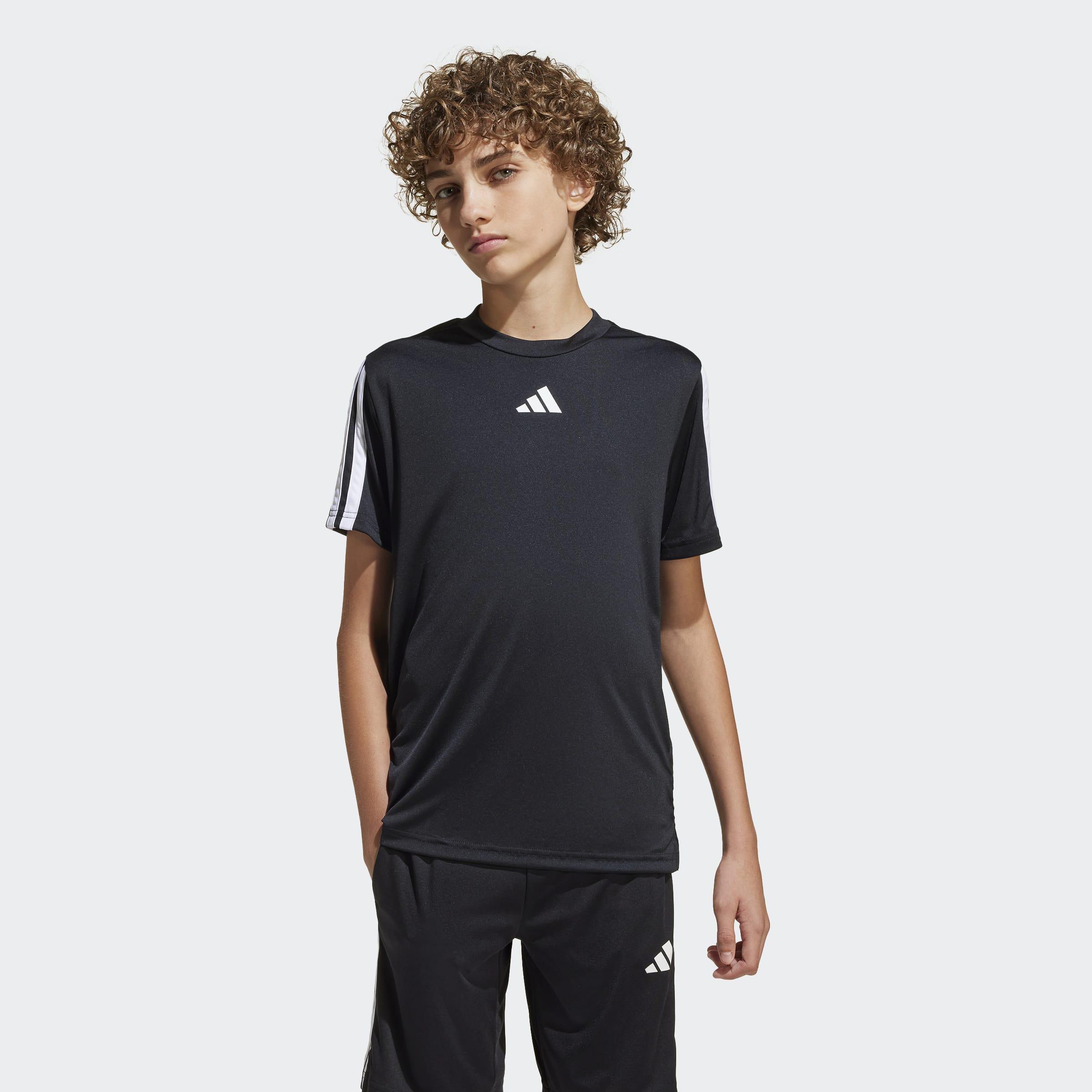 Kids Train Essentials 3-Stripes T-Shirt, Black, A701_ONE, large image number 12