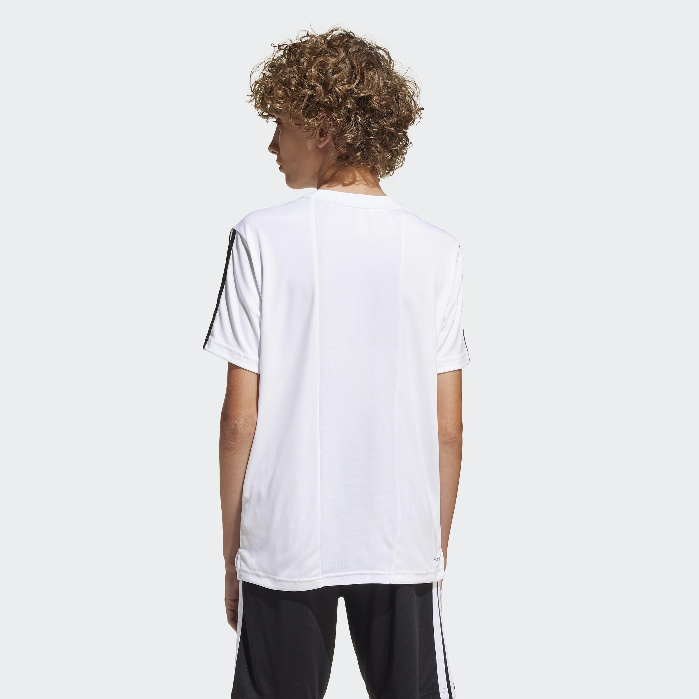 Kids Train Essentials 3-Stripes T-Shirt, White, A701_ONE, large image number 4
