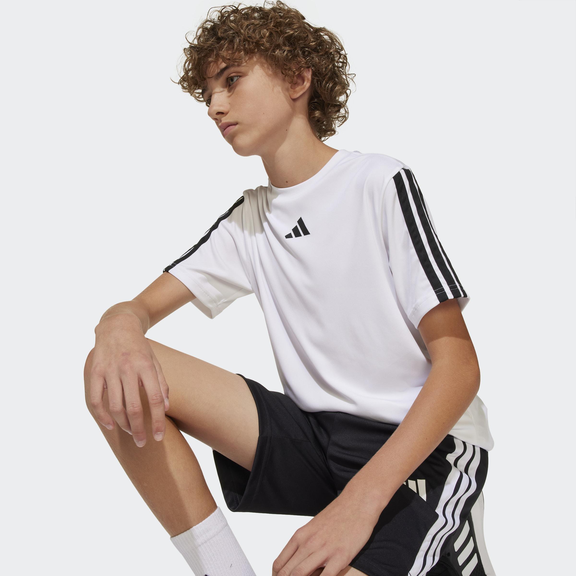 Kids Train Essentials 3-Stripes T-Shirt, White, A701_ONE, large image number 7